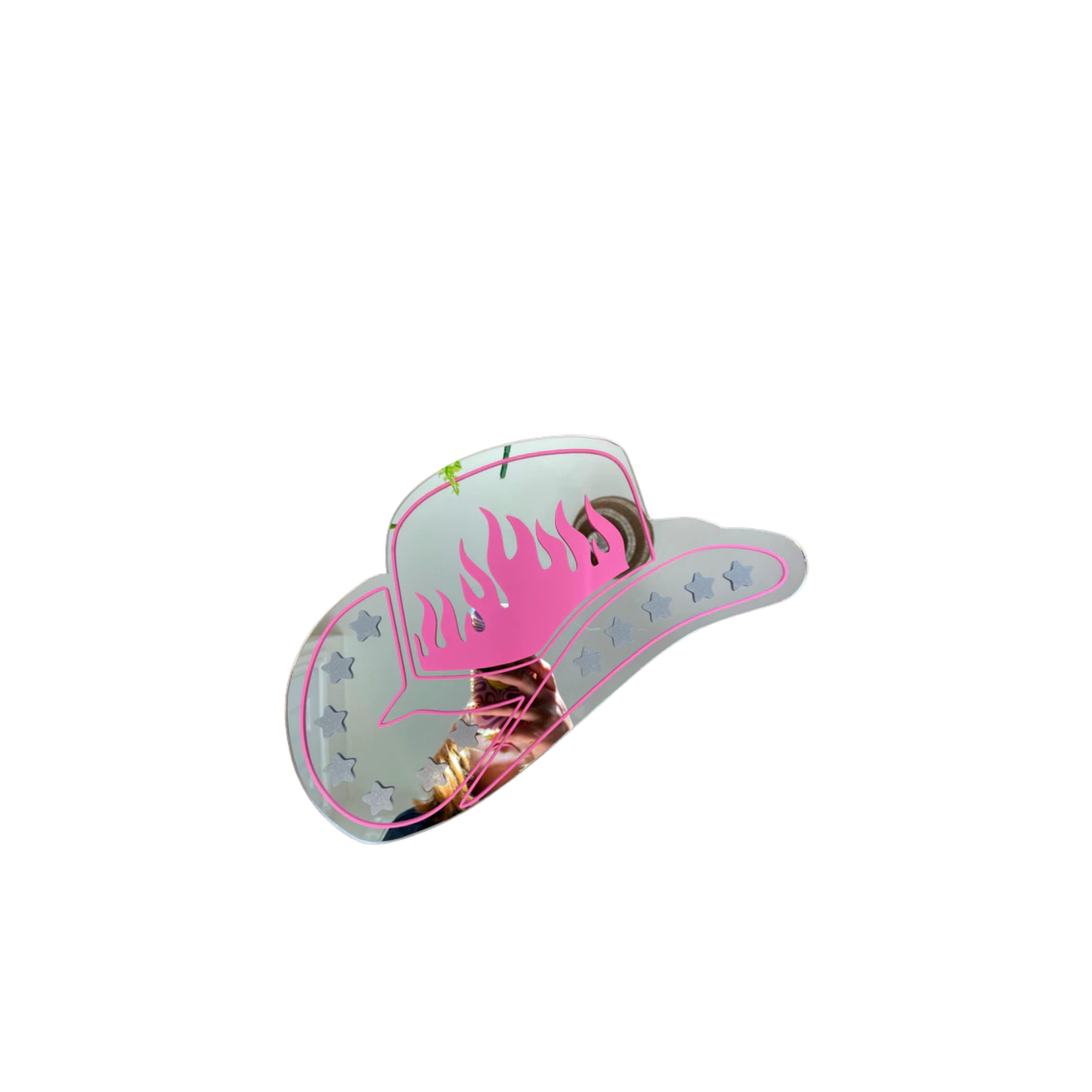 Printed Weird Retro Cowboy Hat Mirror