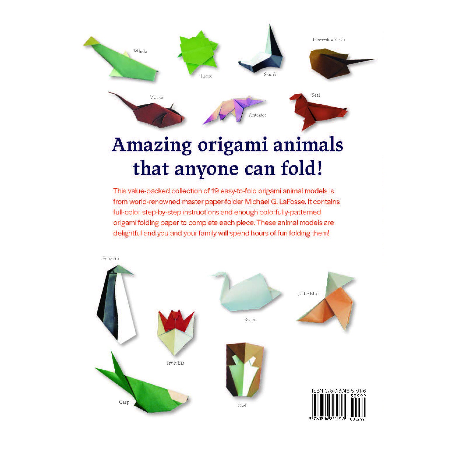 Fun and Easy Origami Animals Back Cover