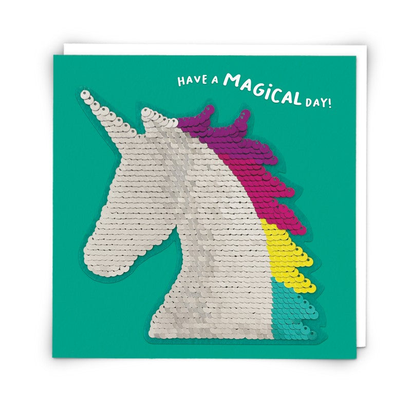 Have a Magical Day Sequin Unicorn Card