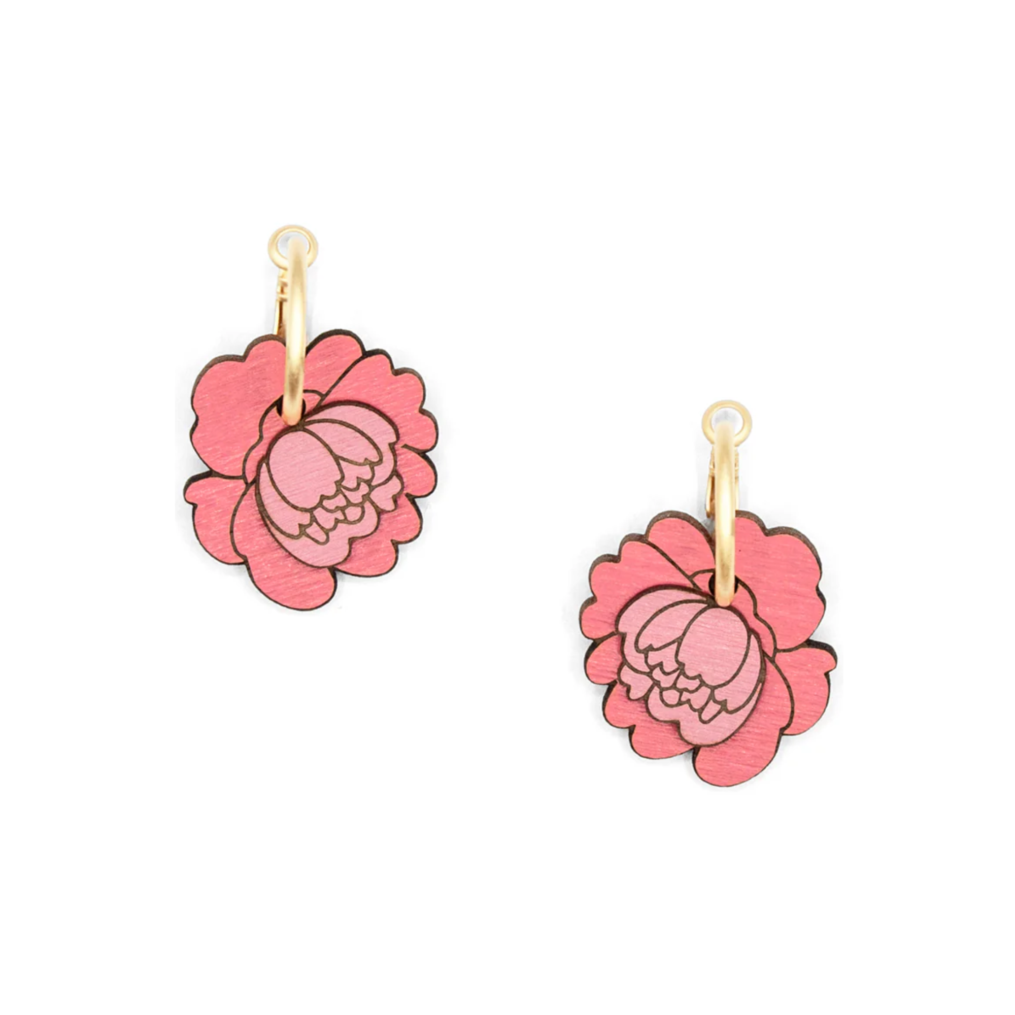 Peony Blush Hoop Earrings