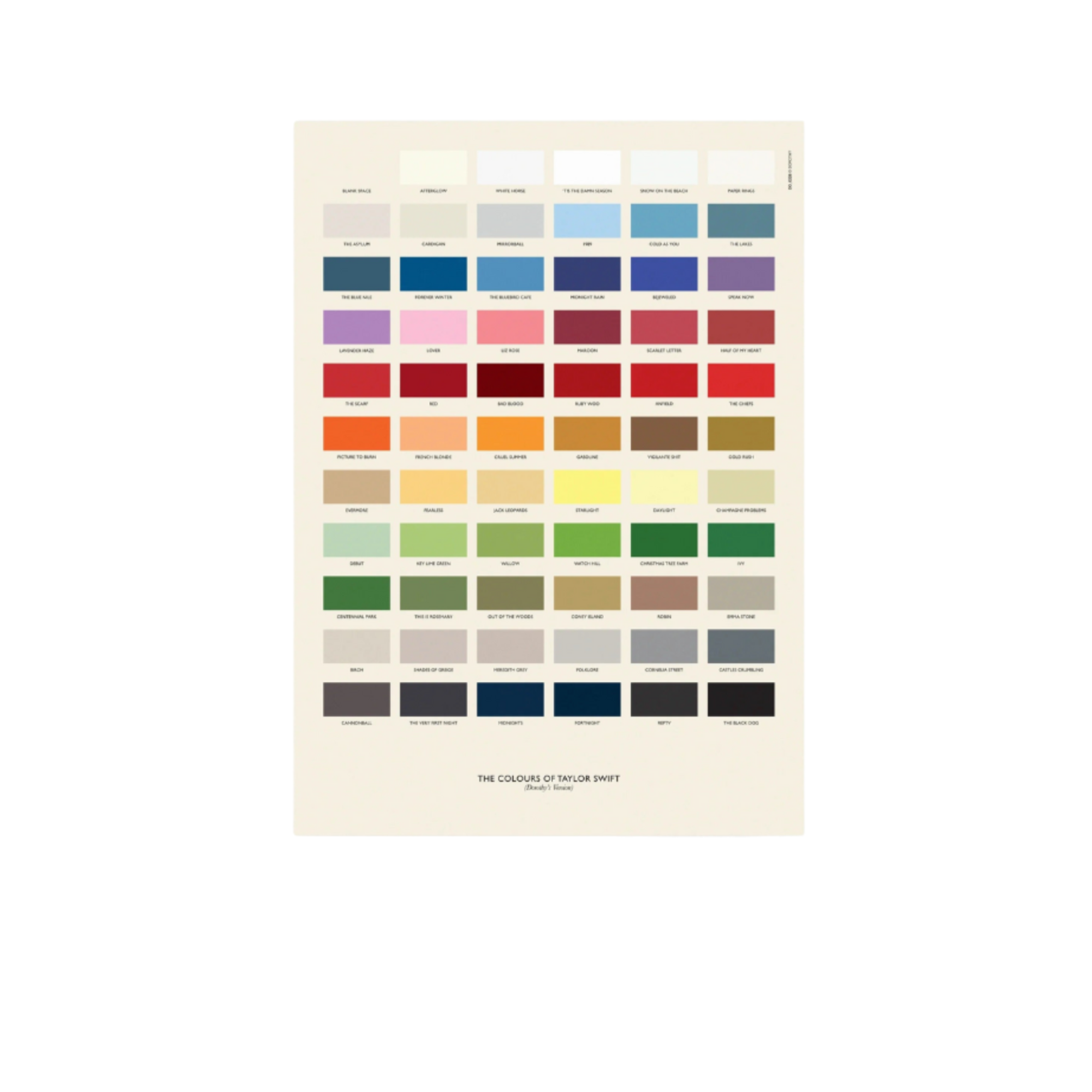 Colours Of Taylor Swift