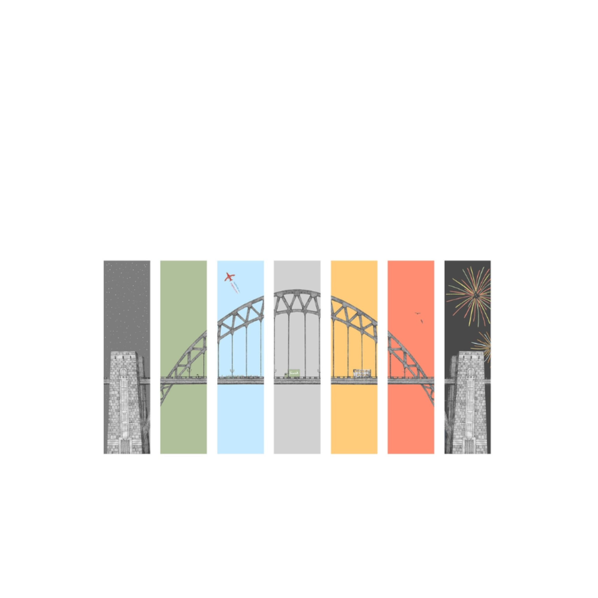 Crossing the Tyne Bridge Print