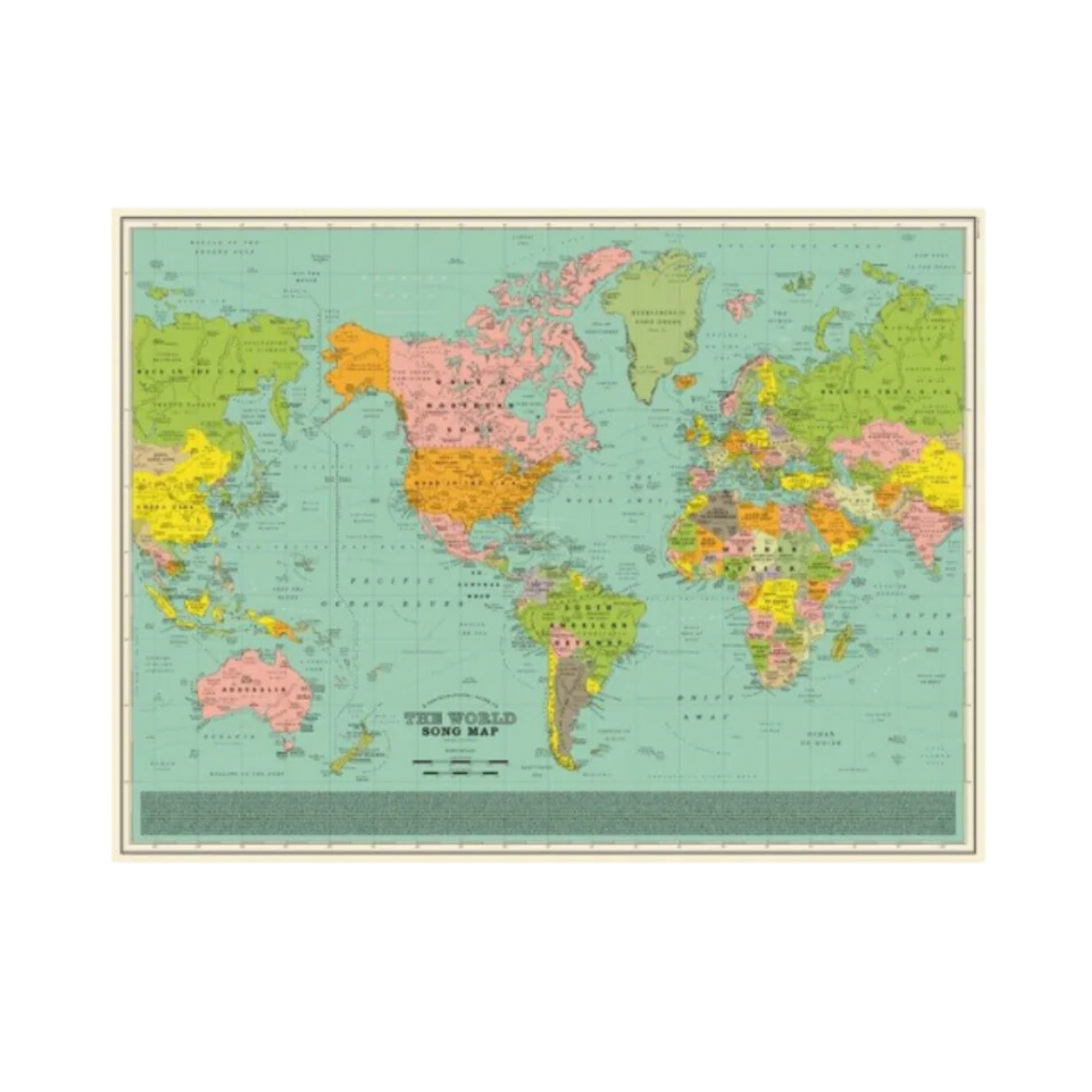 World Song Map Classic Print