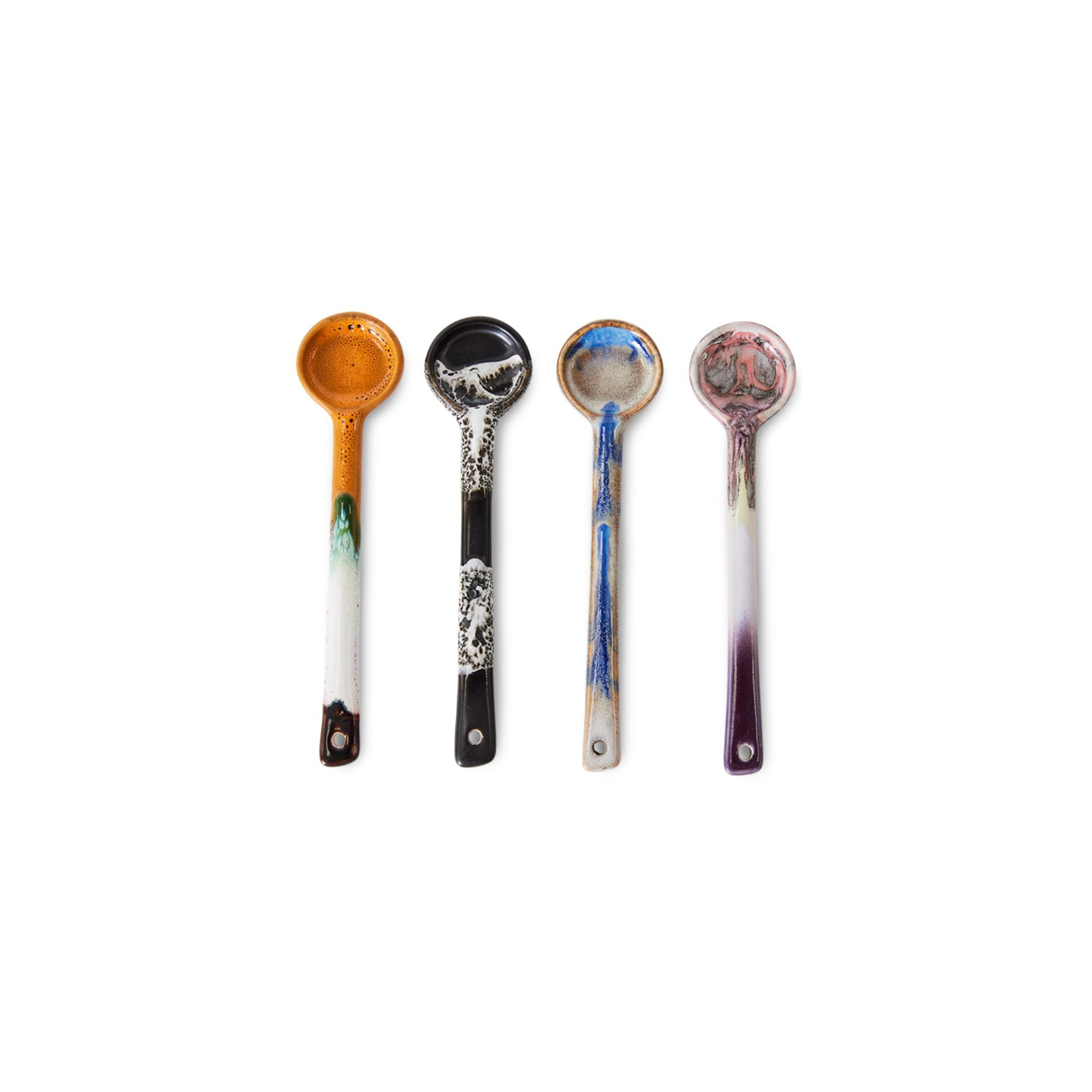 HKLIVING 70s ceramics Spoons force, M, Set of 4