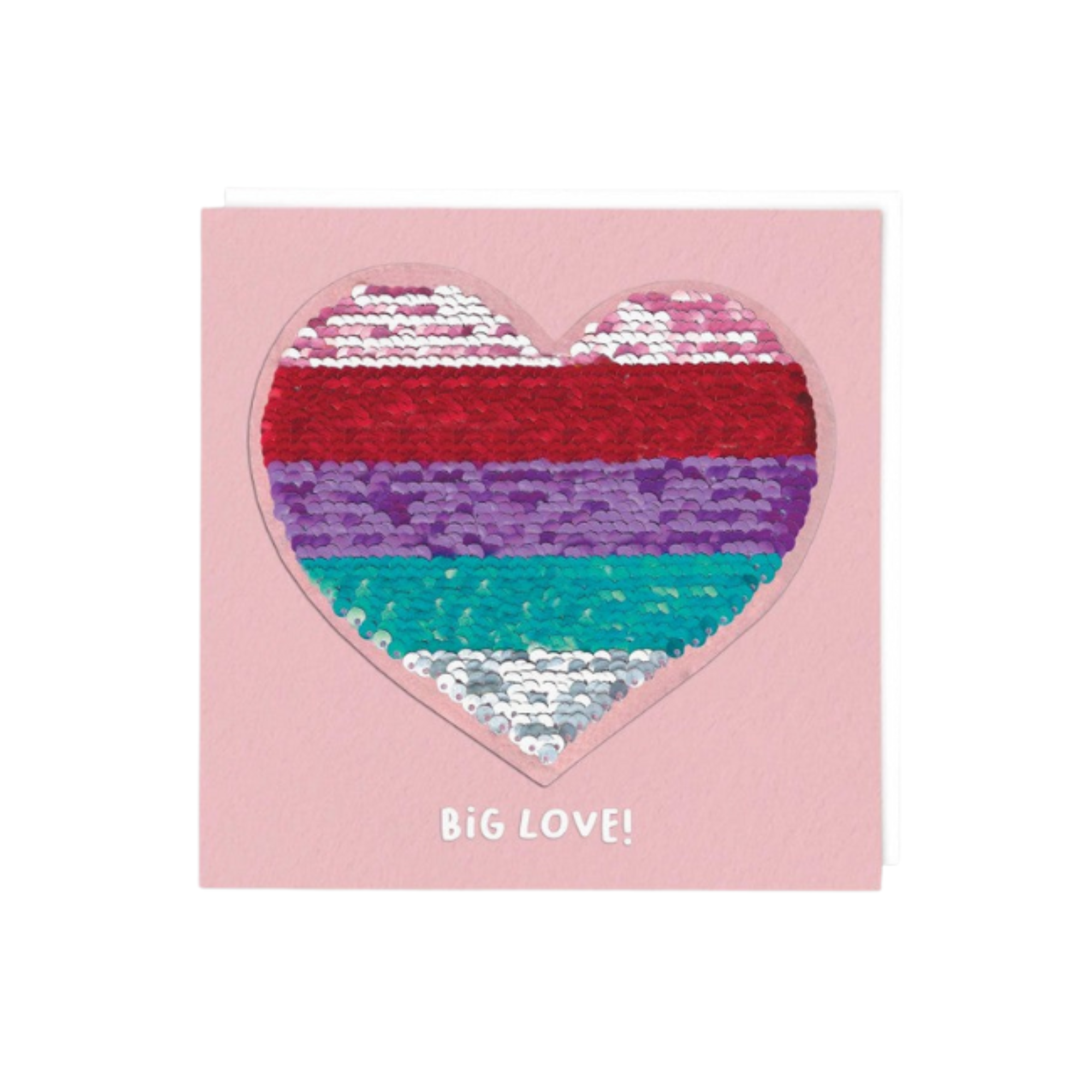 Rainbow Heart Sequin Greeting Card