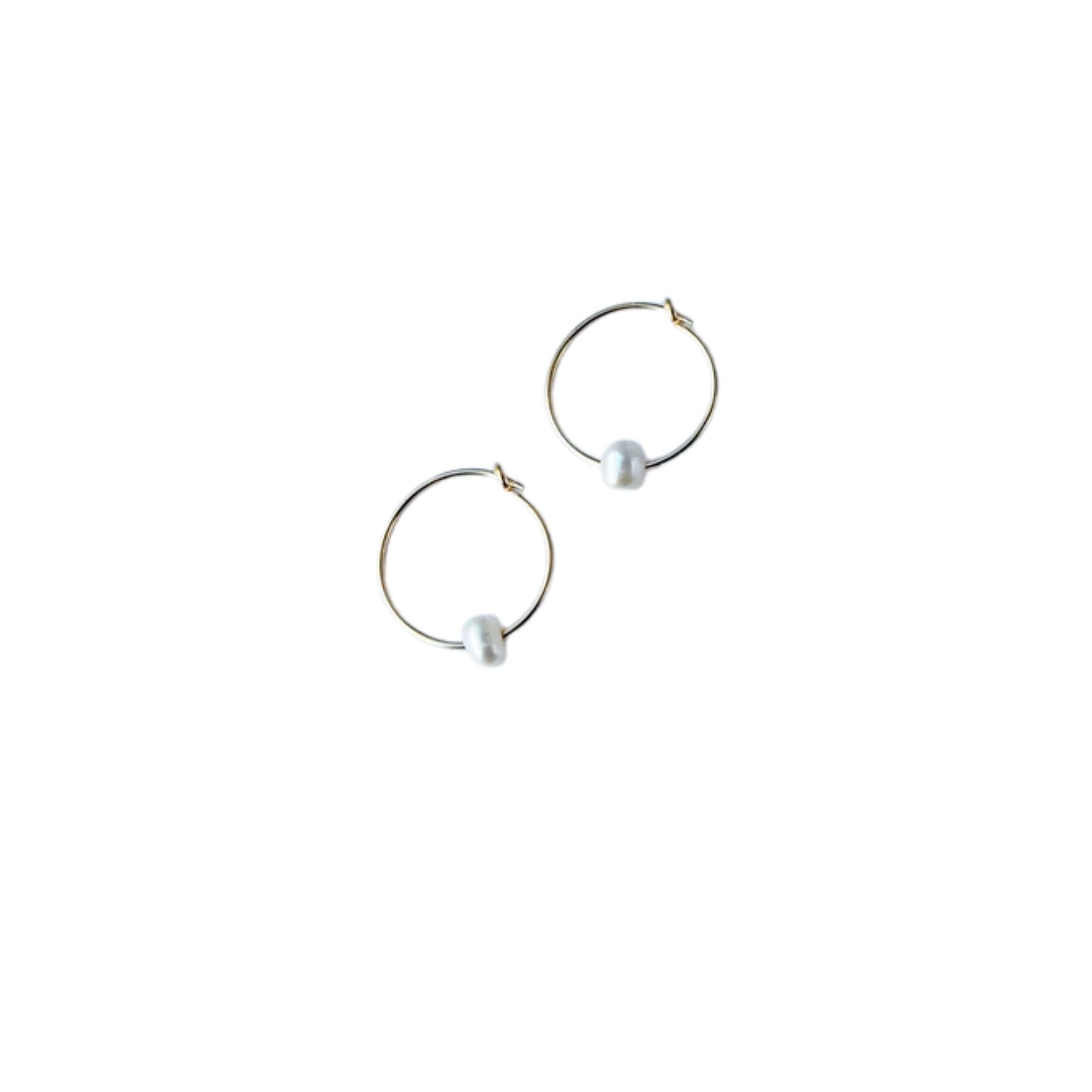 Flora Pearl Hoop Earrings