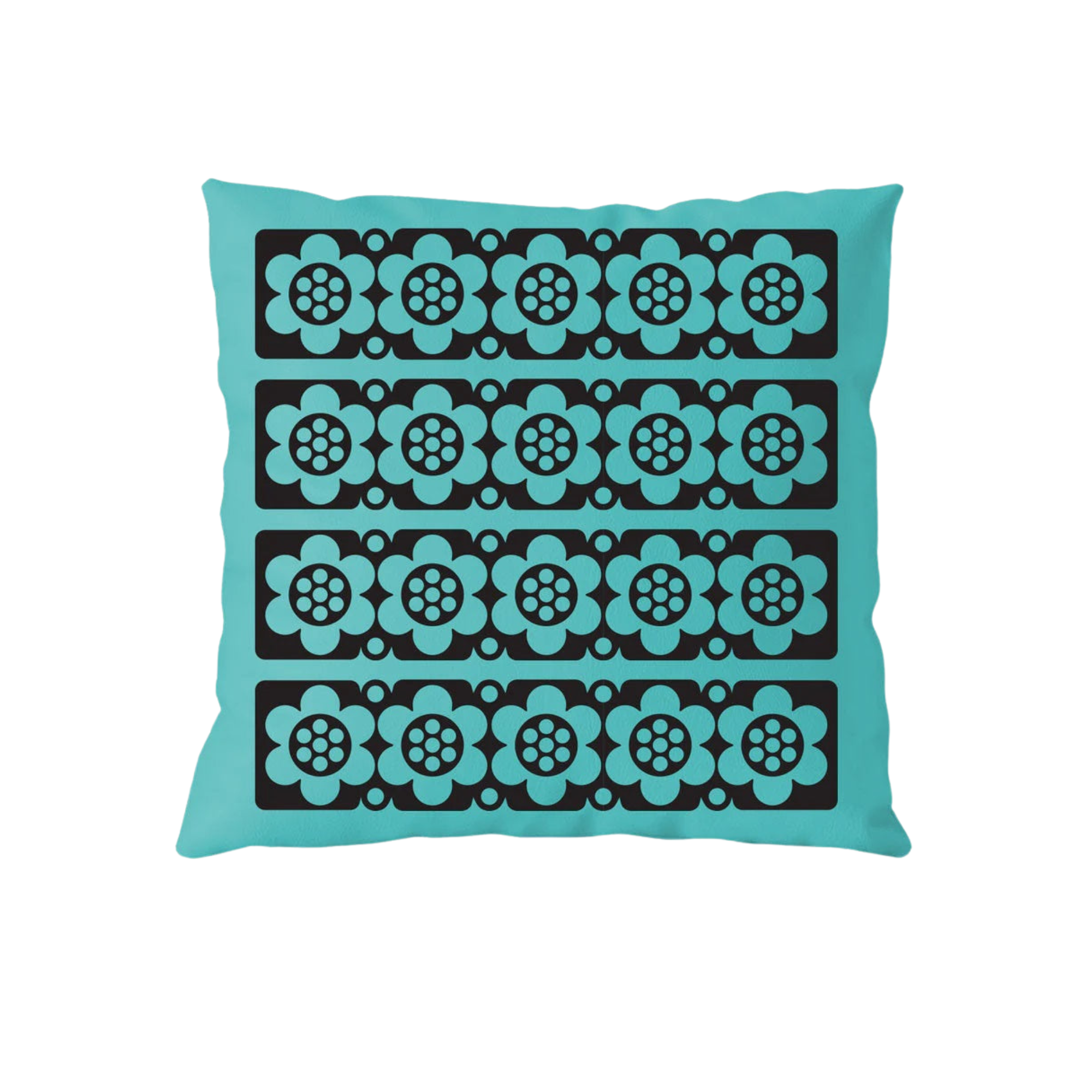 Hornsea Geo Teal Flower Cushion