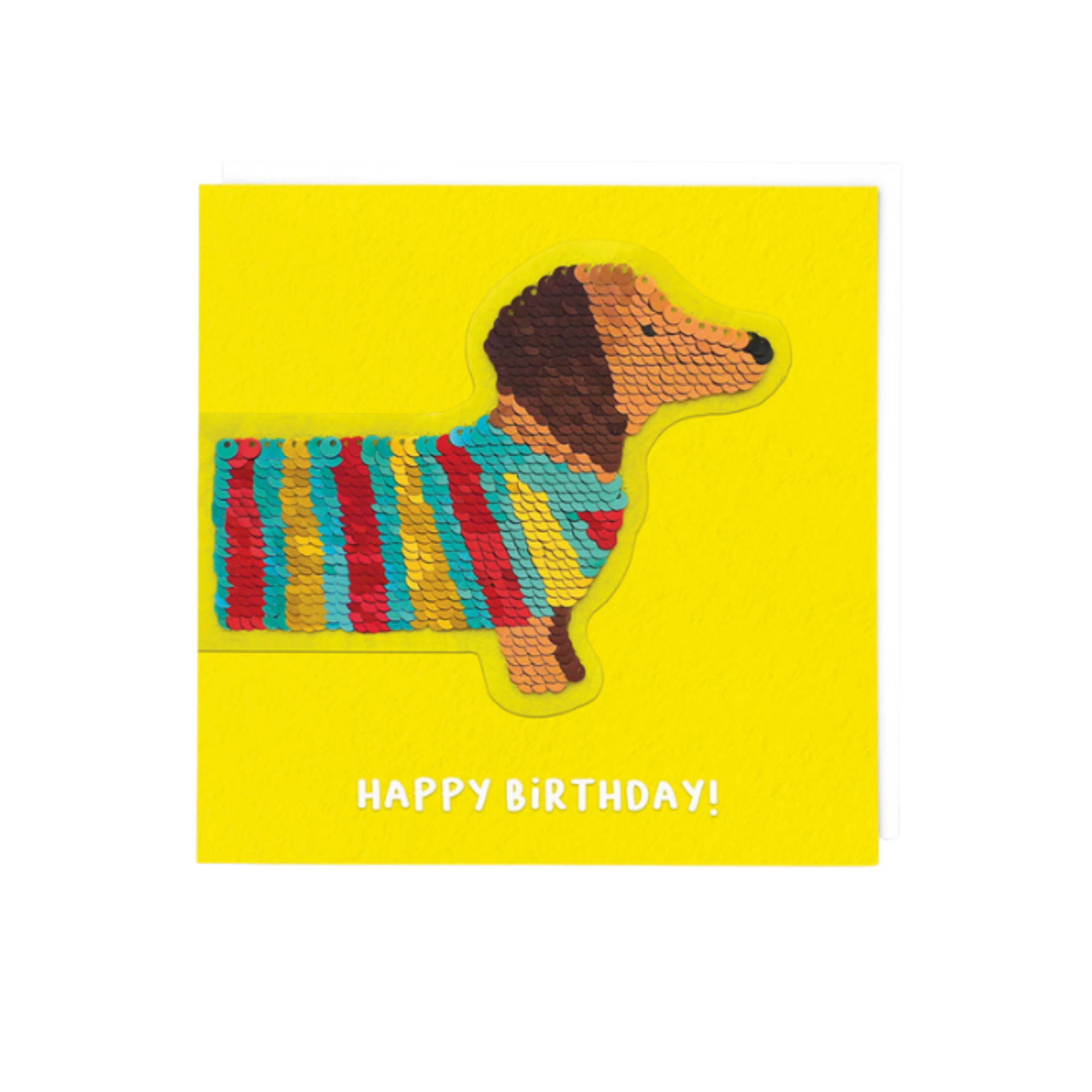 Sequin Dachshund Greeting Card