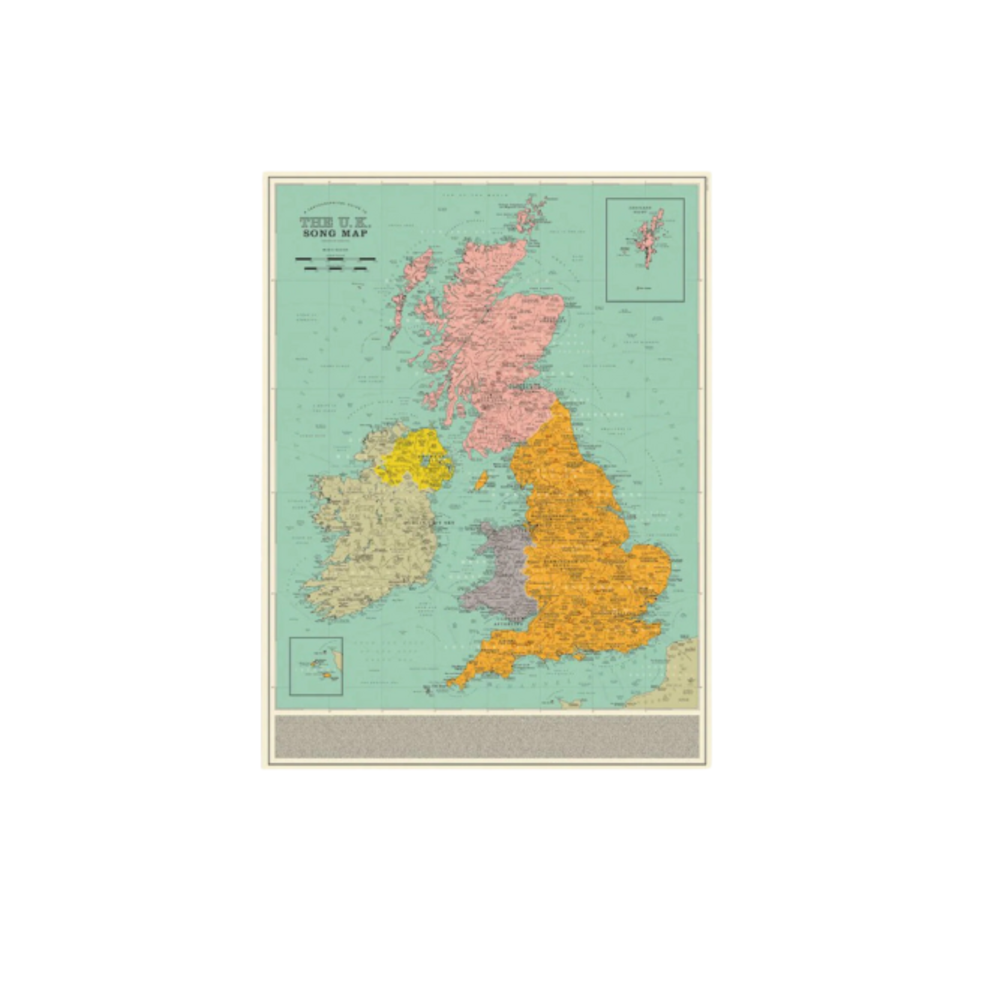 UK Song Map Print