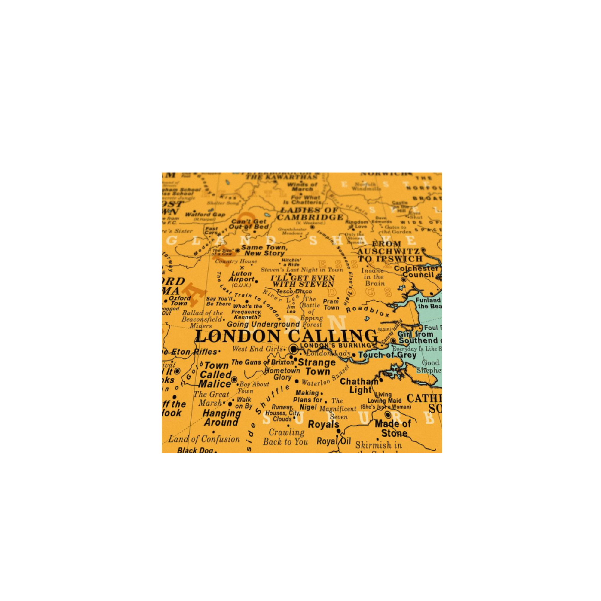 UK Song Map Print