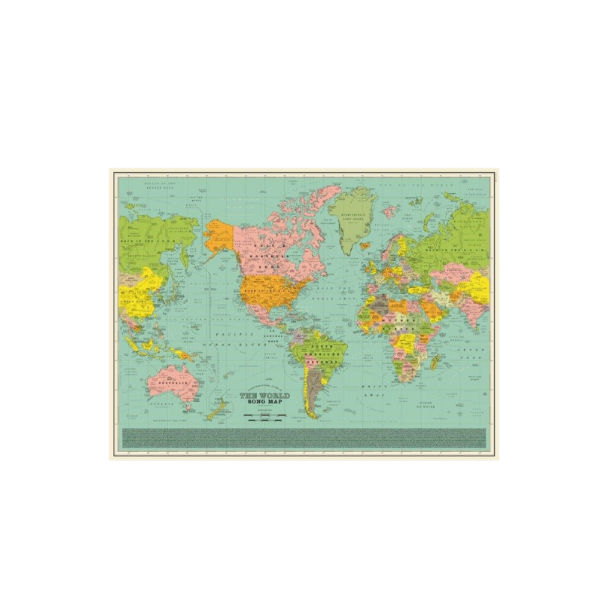 World Song Map Classic Print