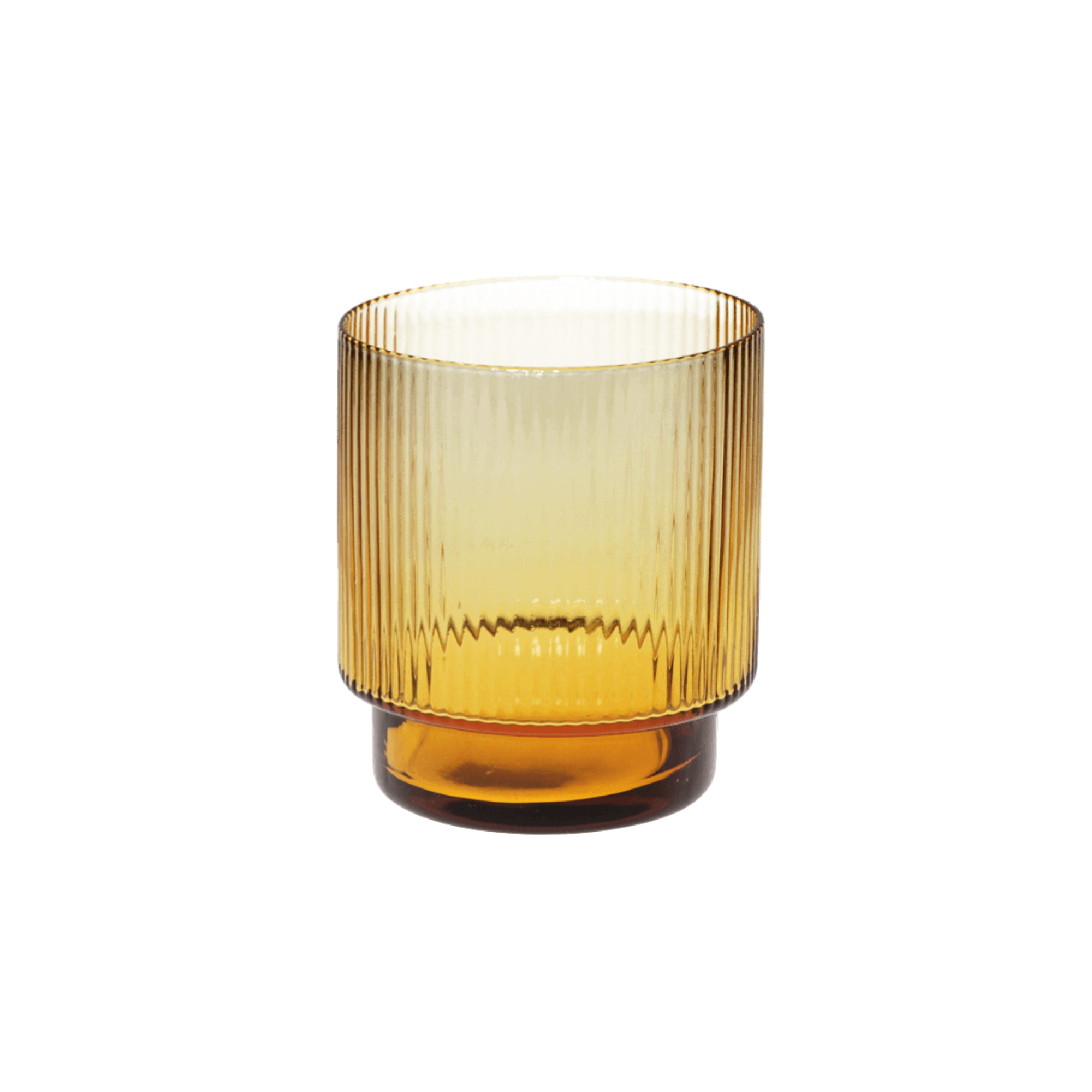Amber Ribbed Glass Tumbler