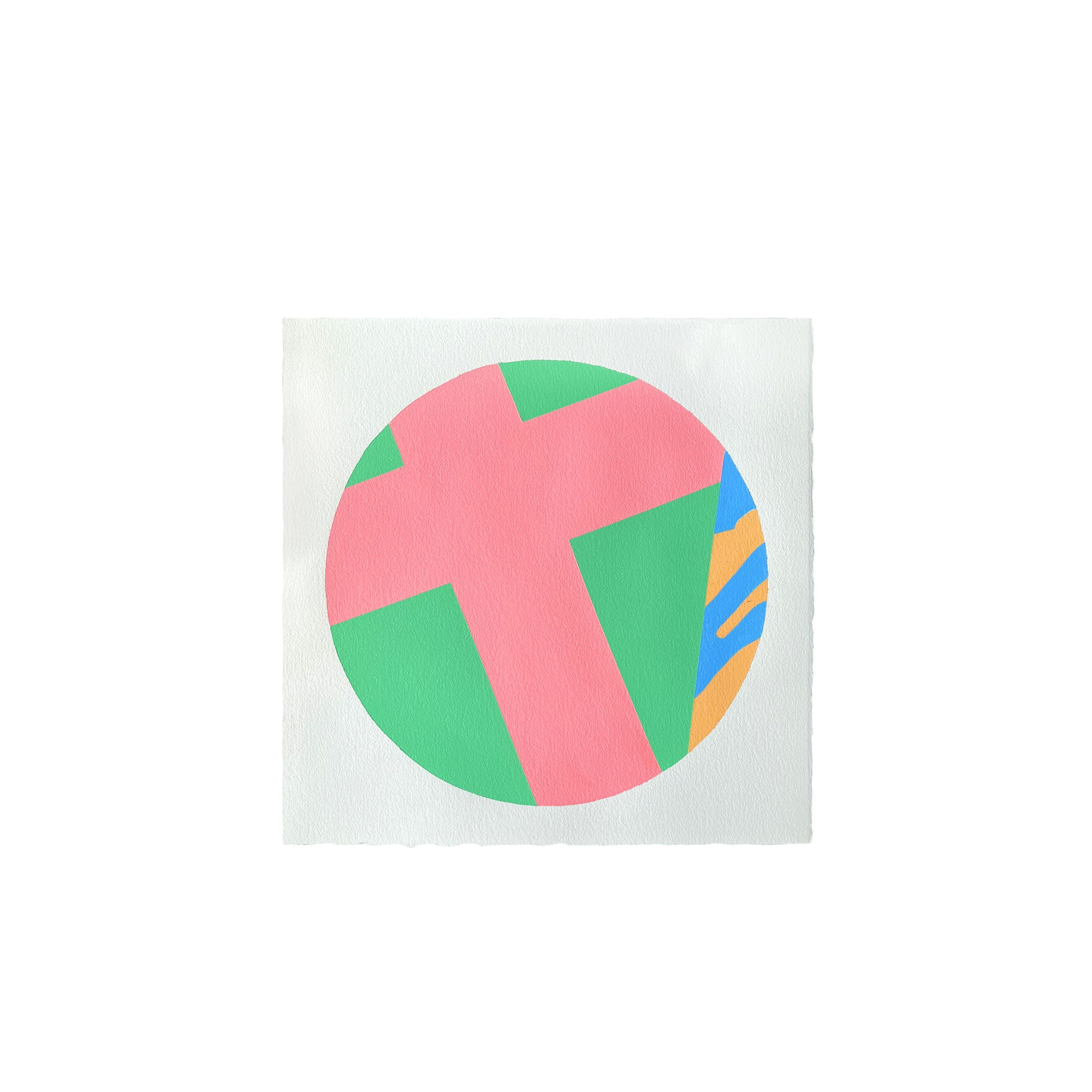 Andy Welland Loose Ends Collage Painting 316 (Circular)