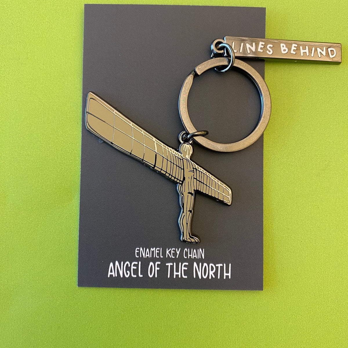 Lines Behind Angel of the North Keychain