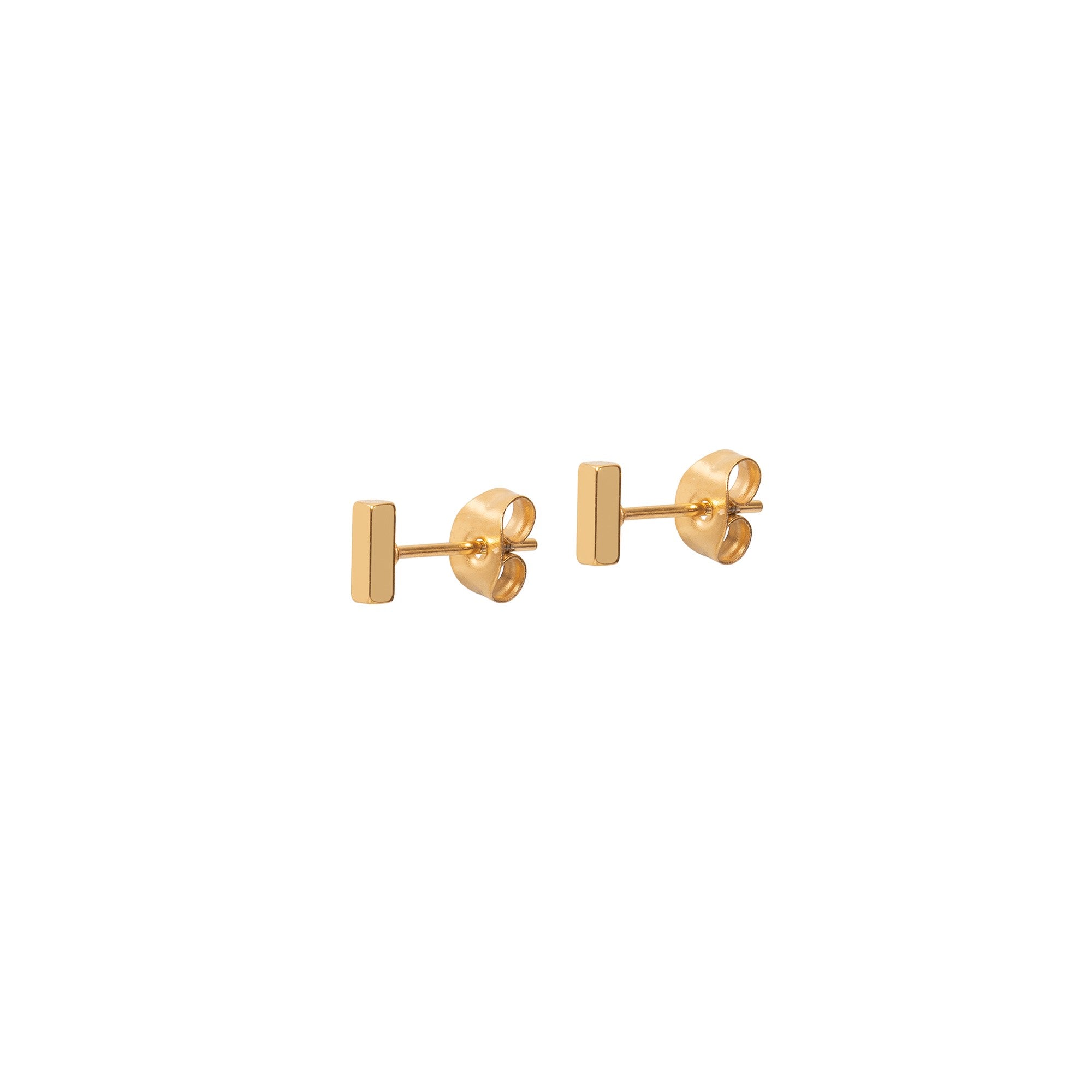 A Weathered Penny Gold Bar Studs