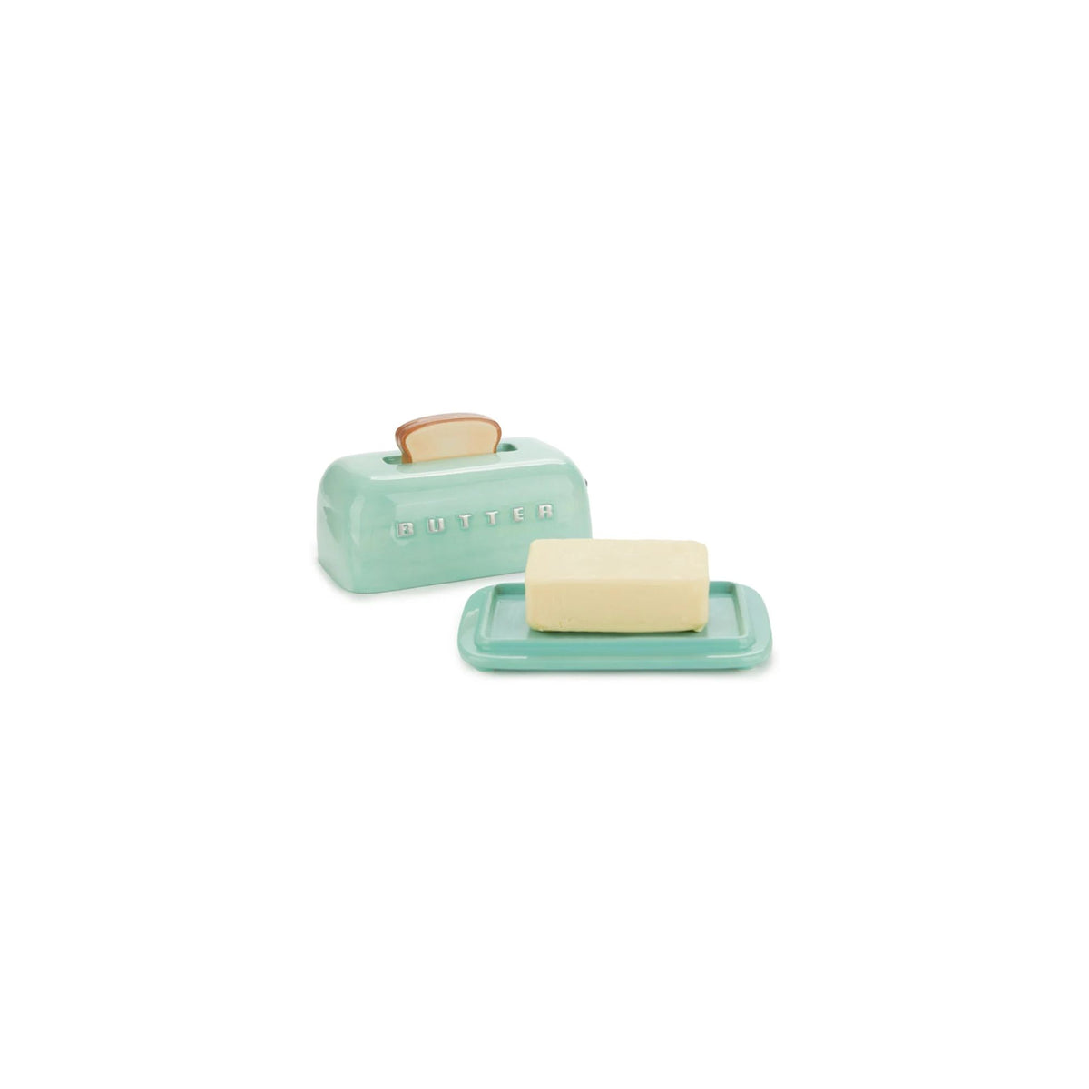 Belvi Turquoise Butter Dish Open