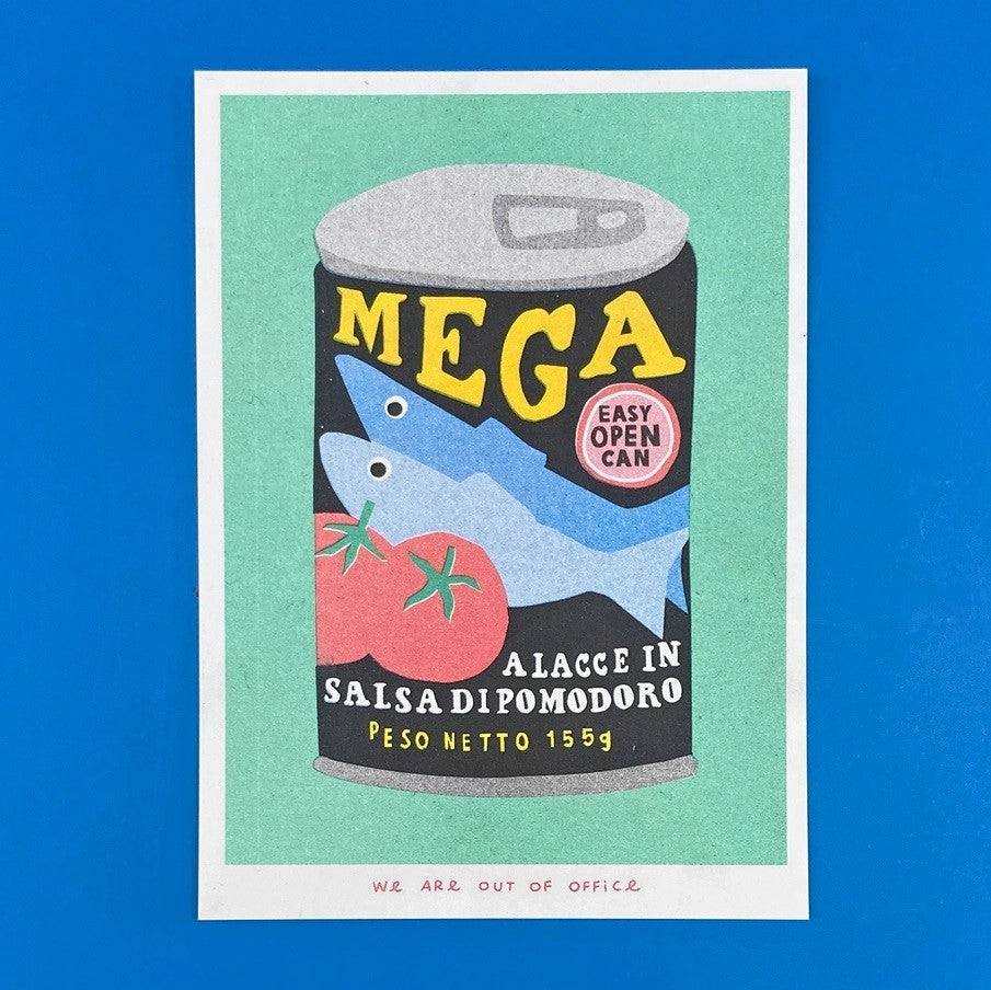 Can of Mega Sardines Riso Print
