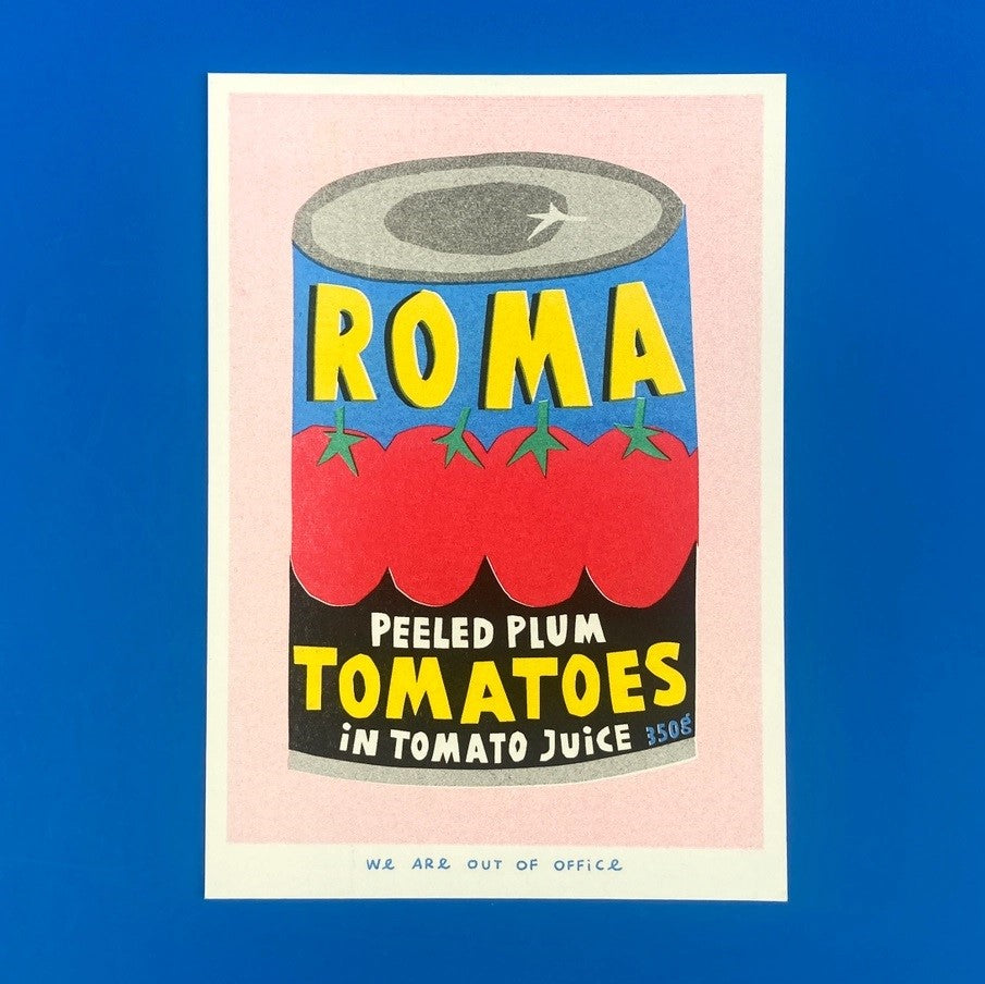 A Can of Roma Peeled Plum Tomatoes Riso Print