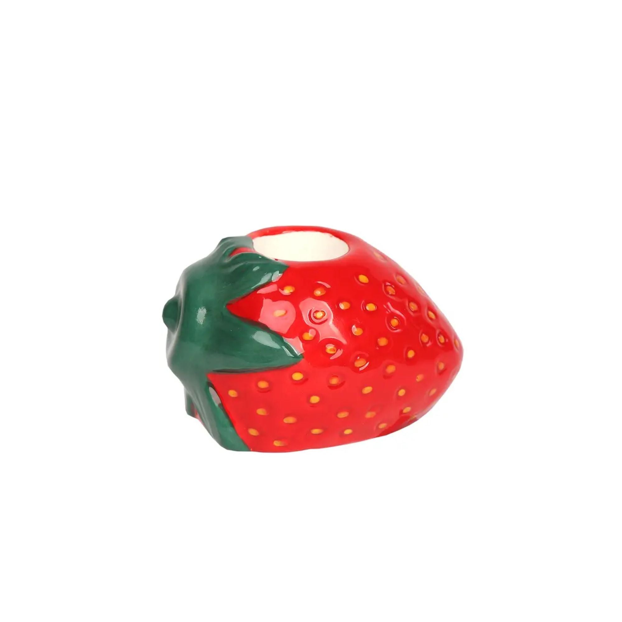 Ceramic Strawberry Candle Holder