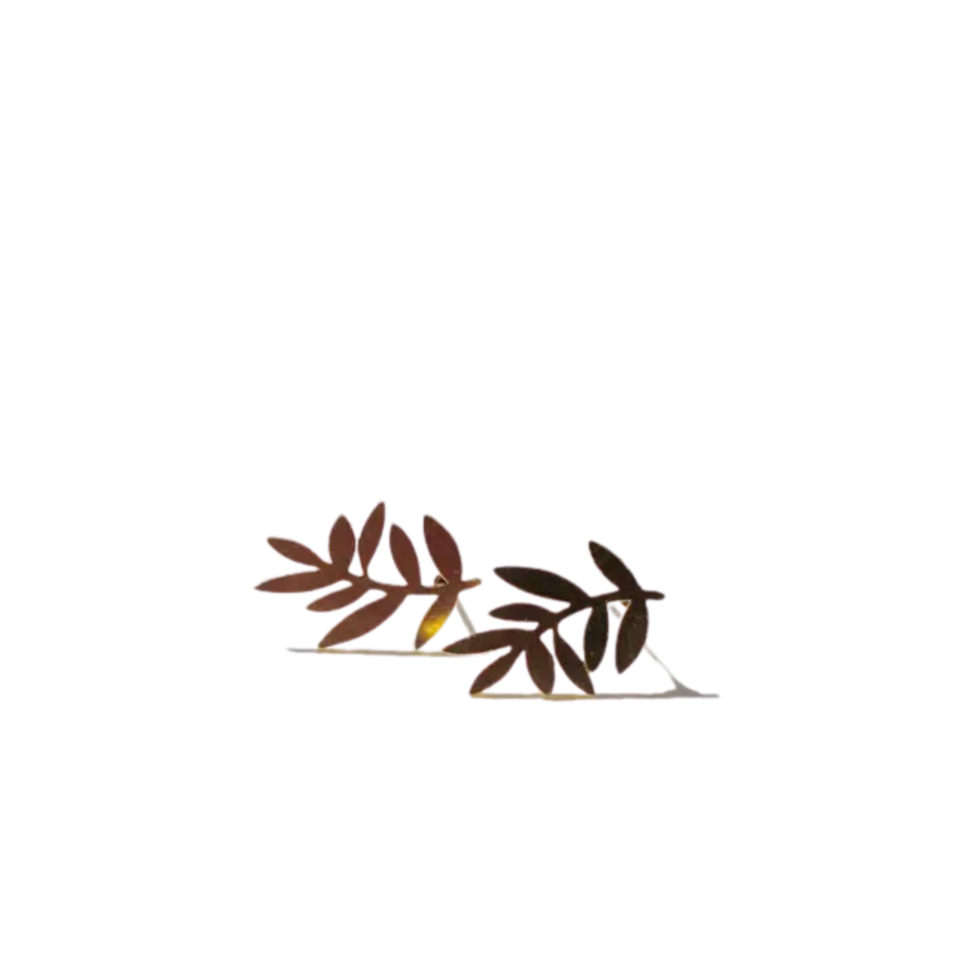 Copper Bee Flutter Leaf Earrings