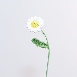 Daisy Green Hearted Crochet Flower