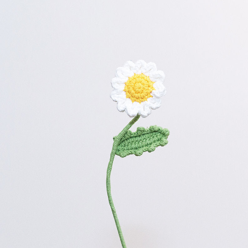 Daisy Yellow Hearted Crochet Flower