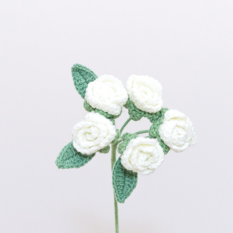 Spray Rose White Crochet Flower