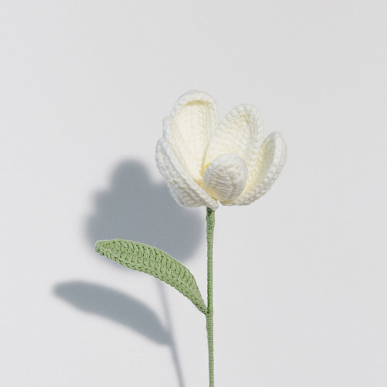 Tulip White Crochet Flower