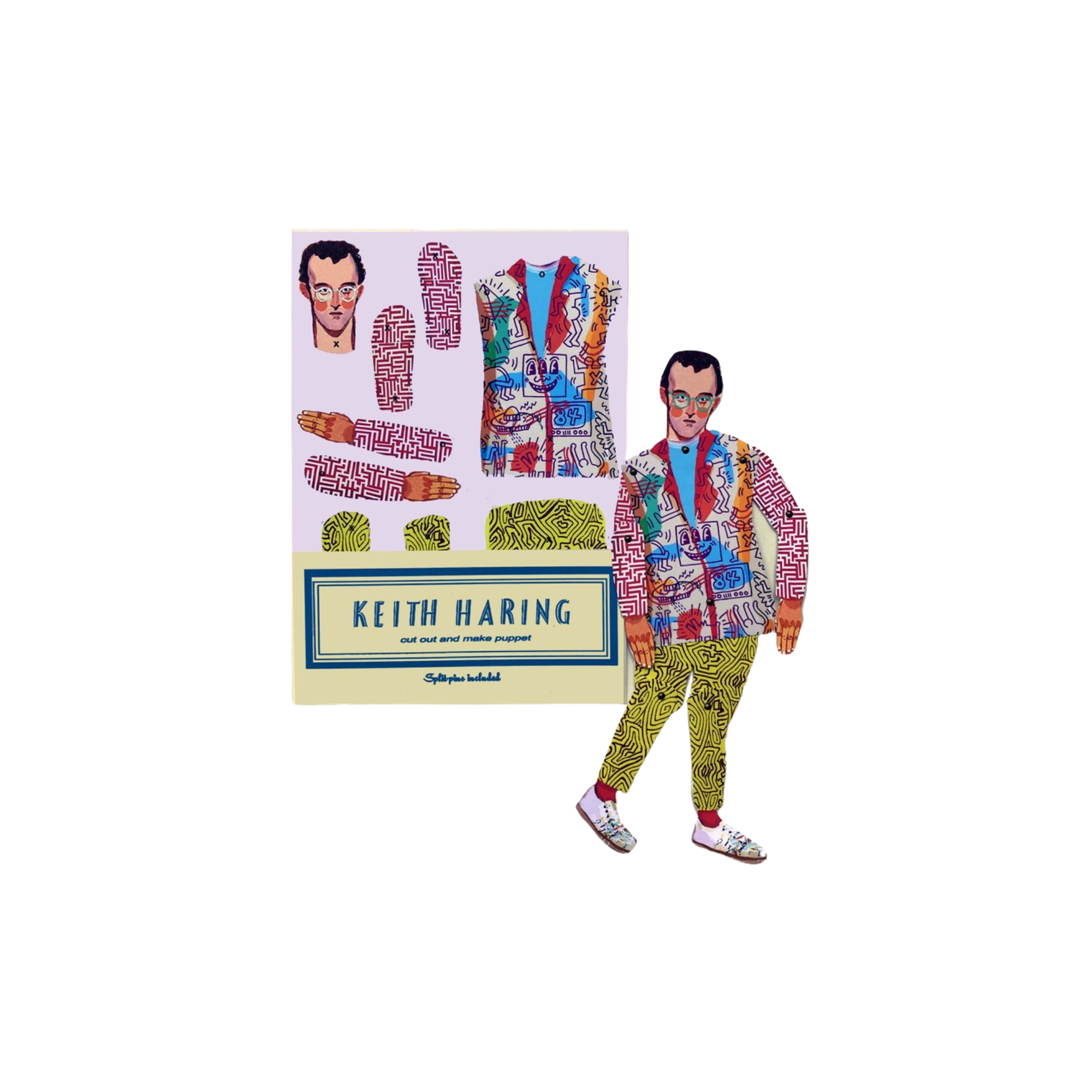 Cut & Make Keith Haring Paper Puppet