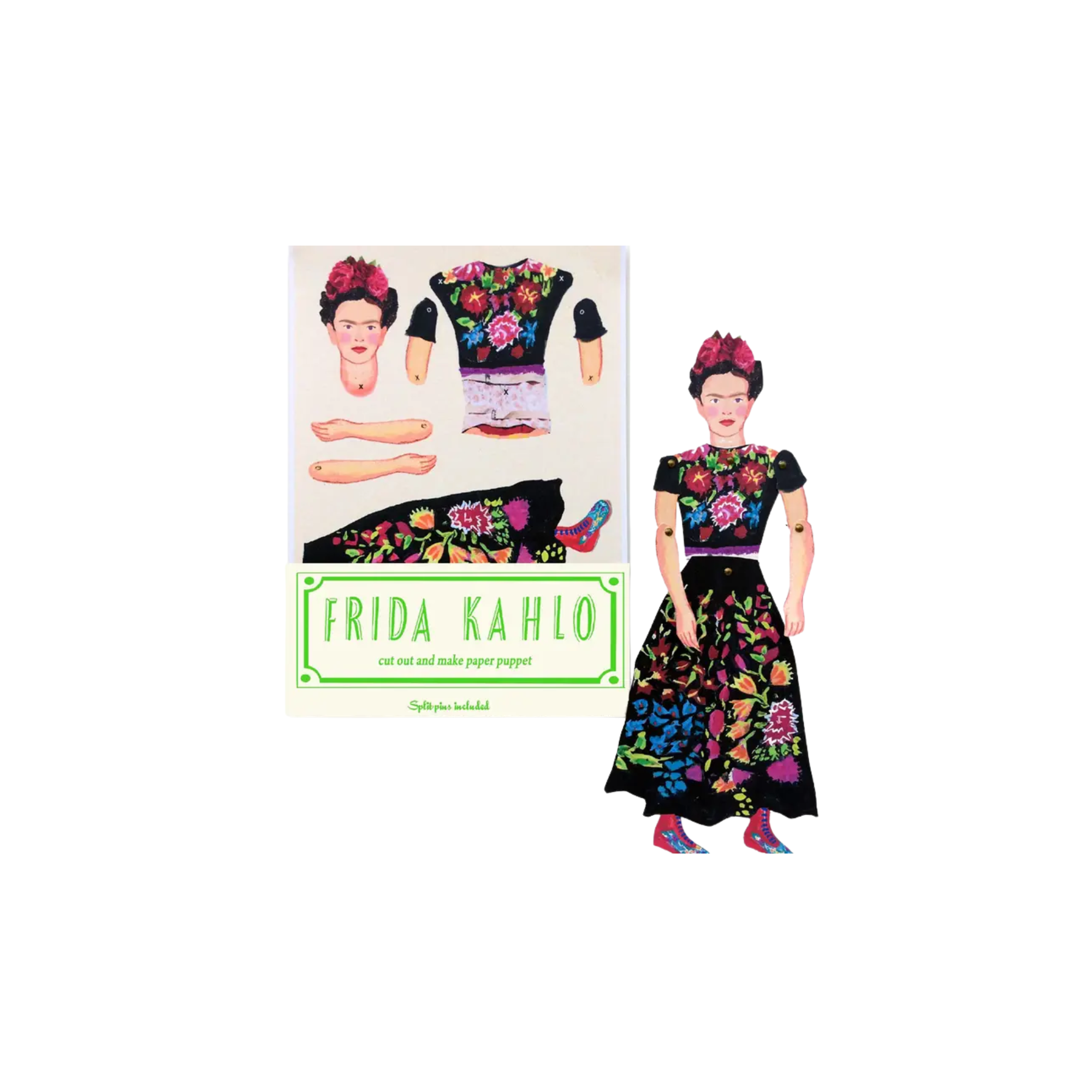 Cut and Make Frida Kahlo Paper Puppet