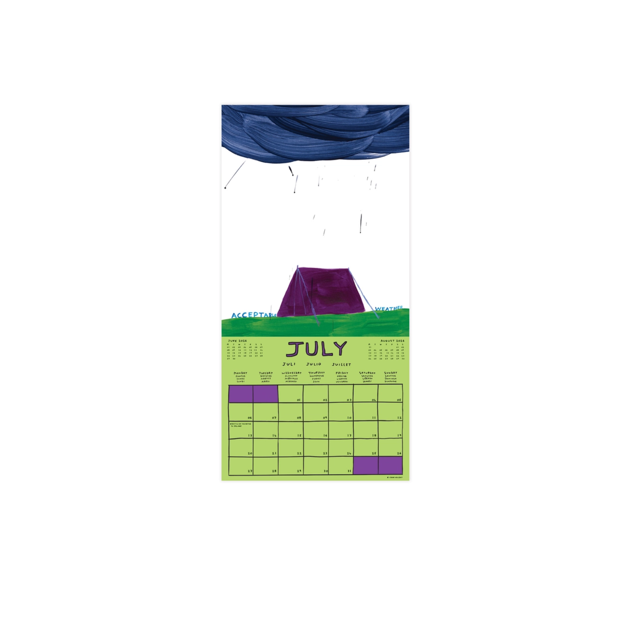 David Shrigley Calendar 2026 July