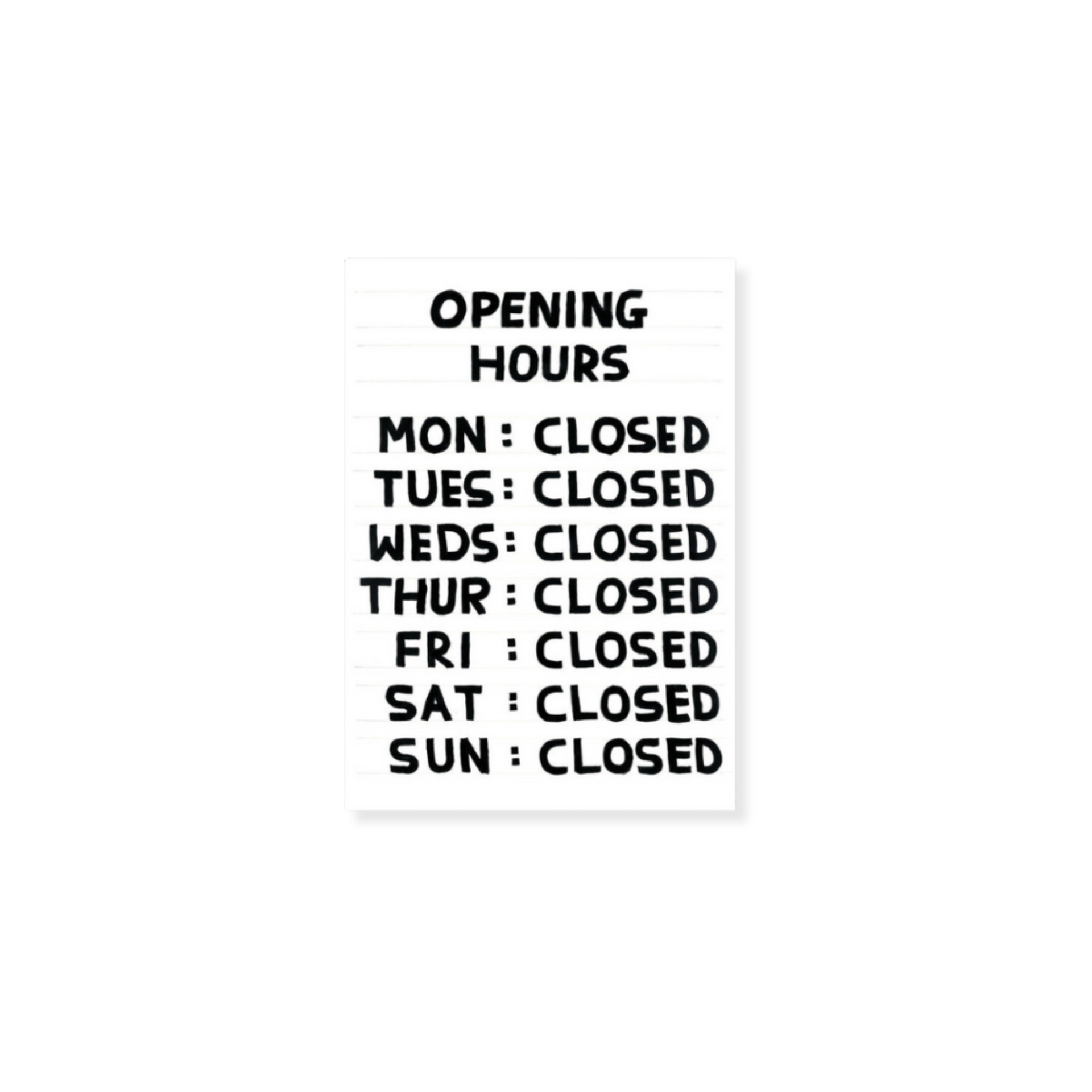 Sottobicchiere Umoristico David Shrigley 'Open Hours' | Brainbox Candy | Melamina E Sughero | 10x10 Cm - 5