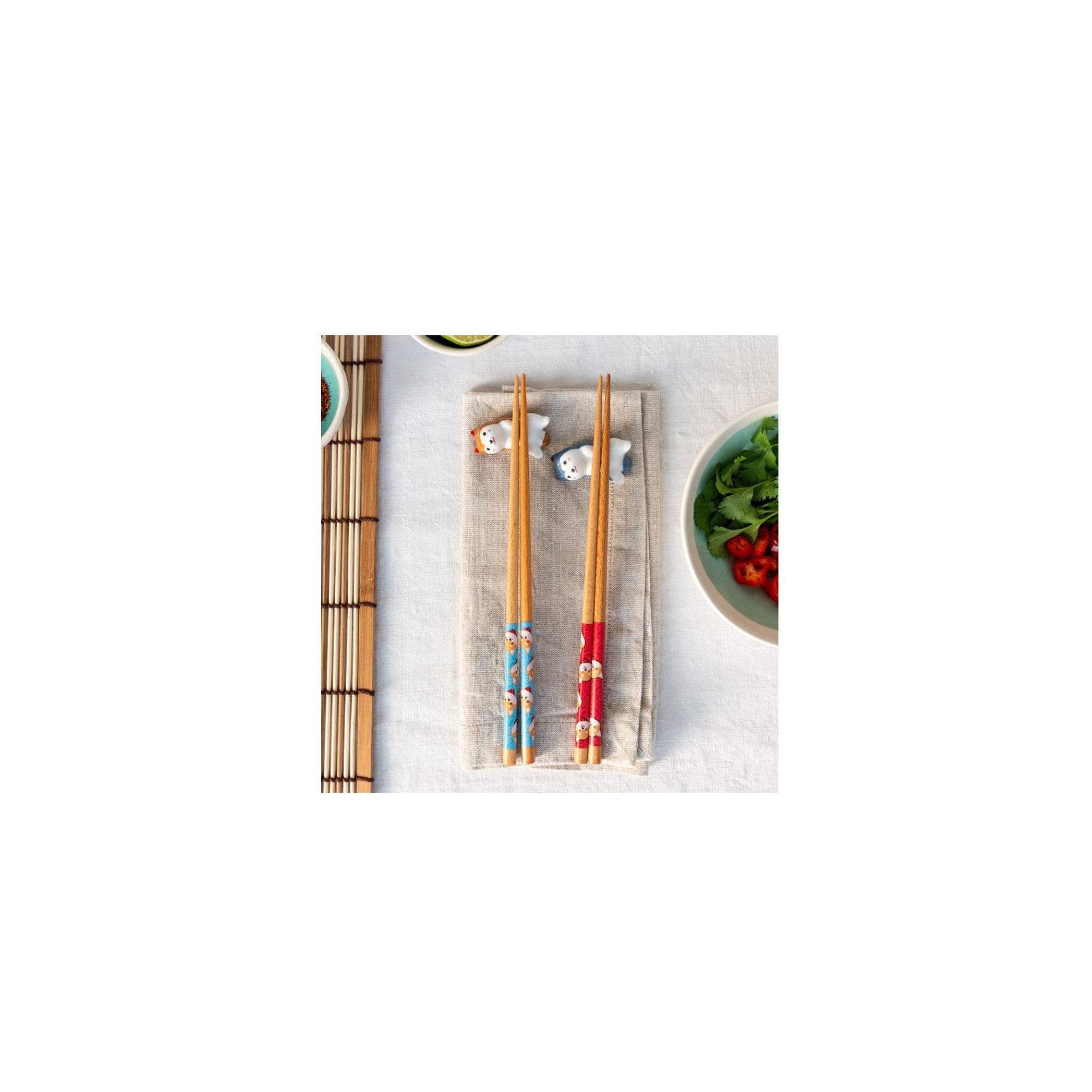 Dog Chopsticks and Rests Set Lifestyle