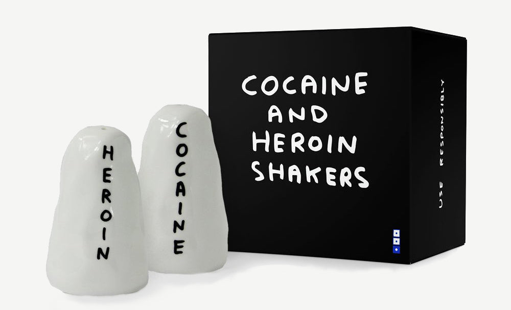 David Shrigley cocaine and heroin salt and peper shakers