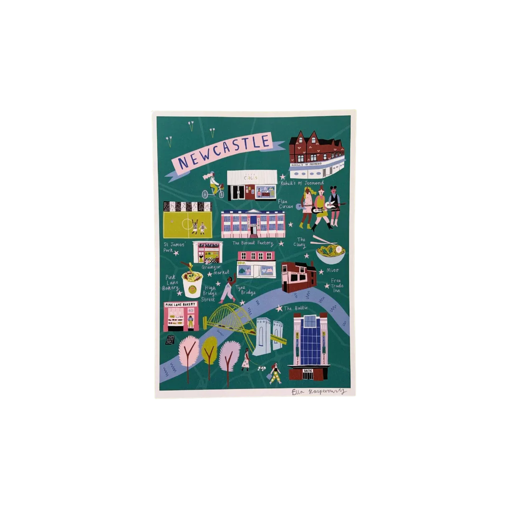 Ellastrated Newcastle Illustrated Map