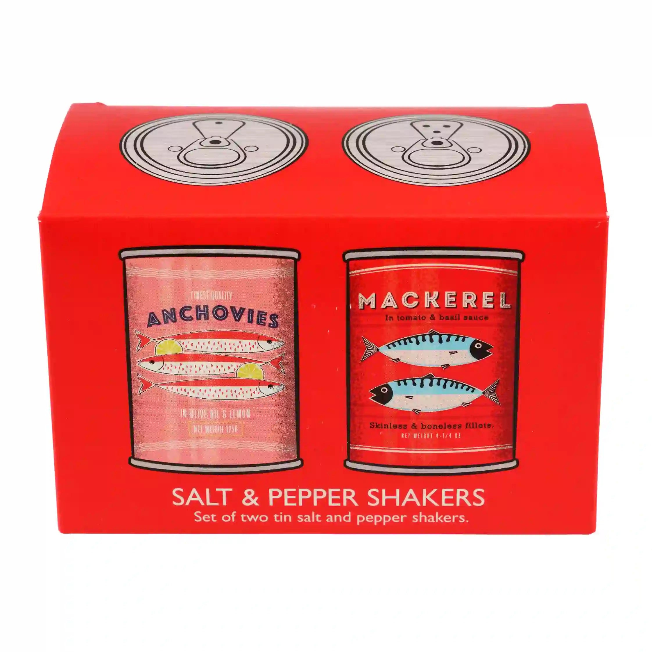 Fish Tin Salt and Pepper Shakers Box