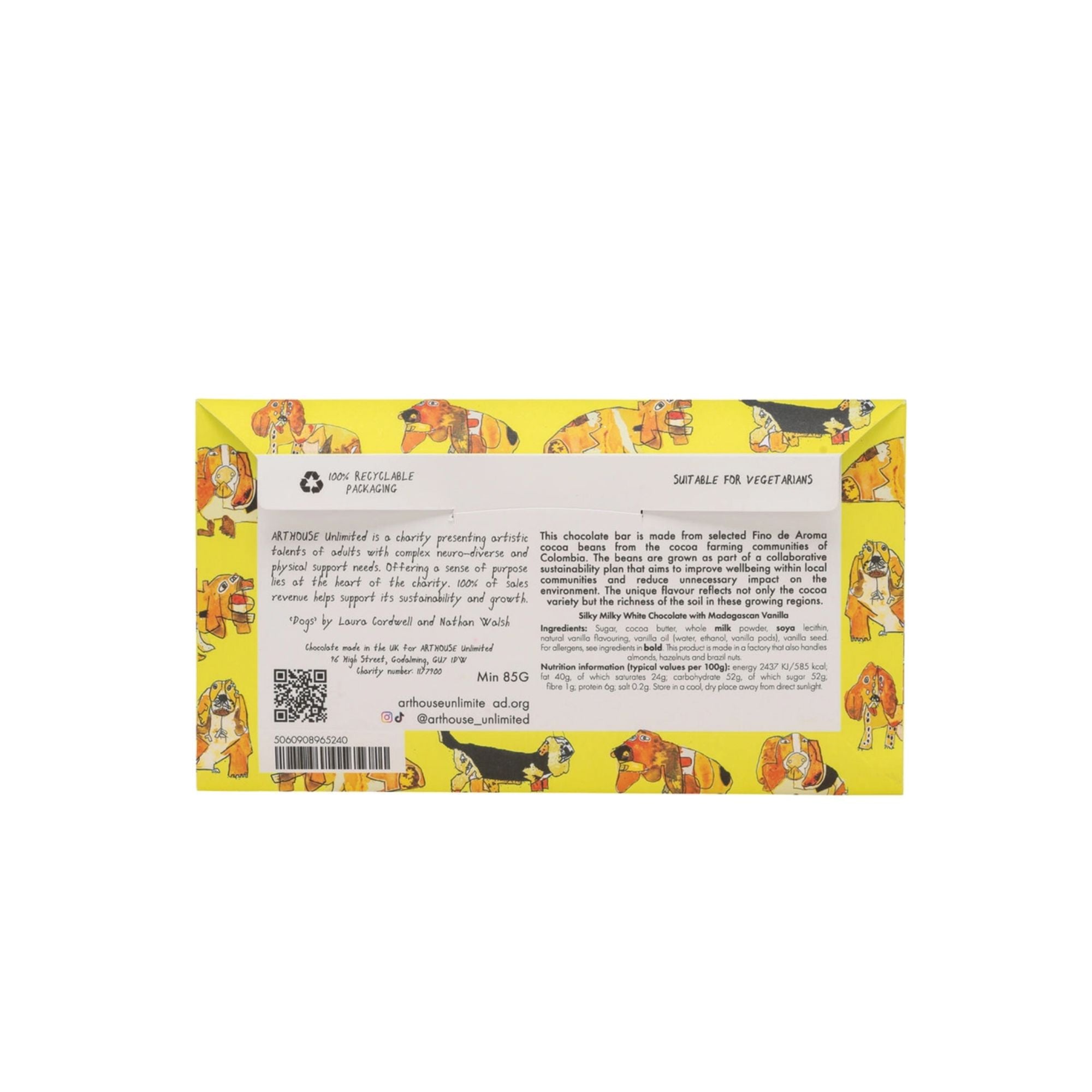 Happy Hounds Silky Milky White Chocolate Ingredients