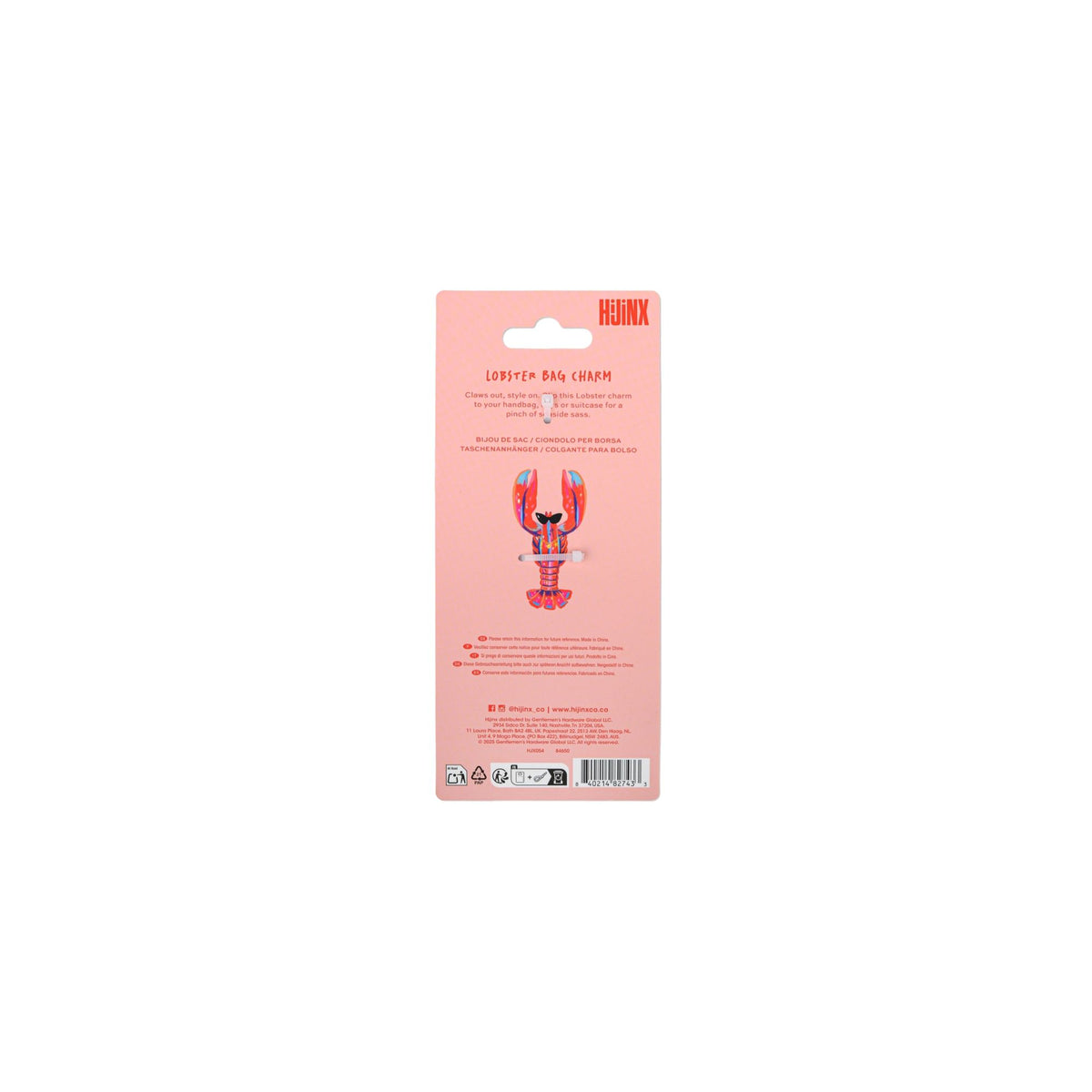 Hijinx Lobster Bag Charm Back