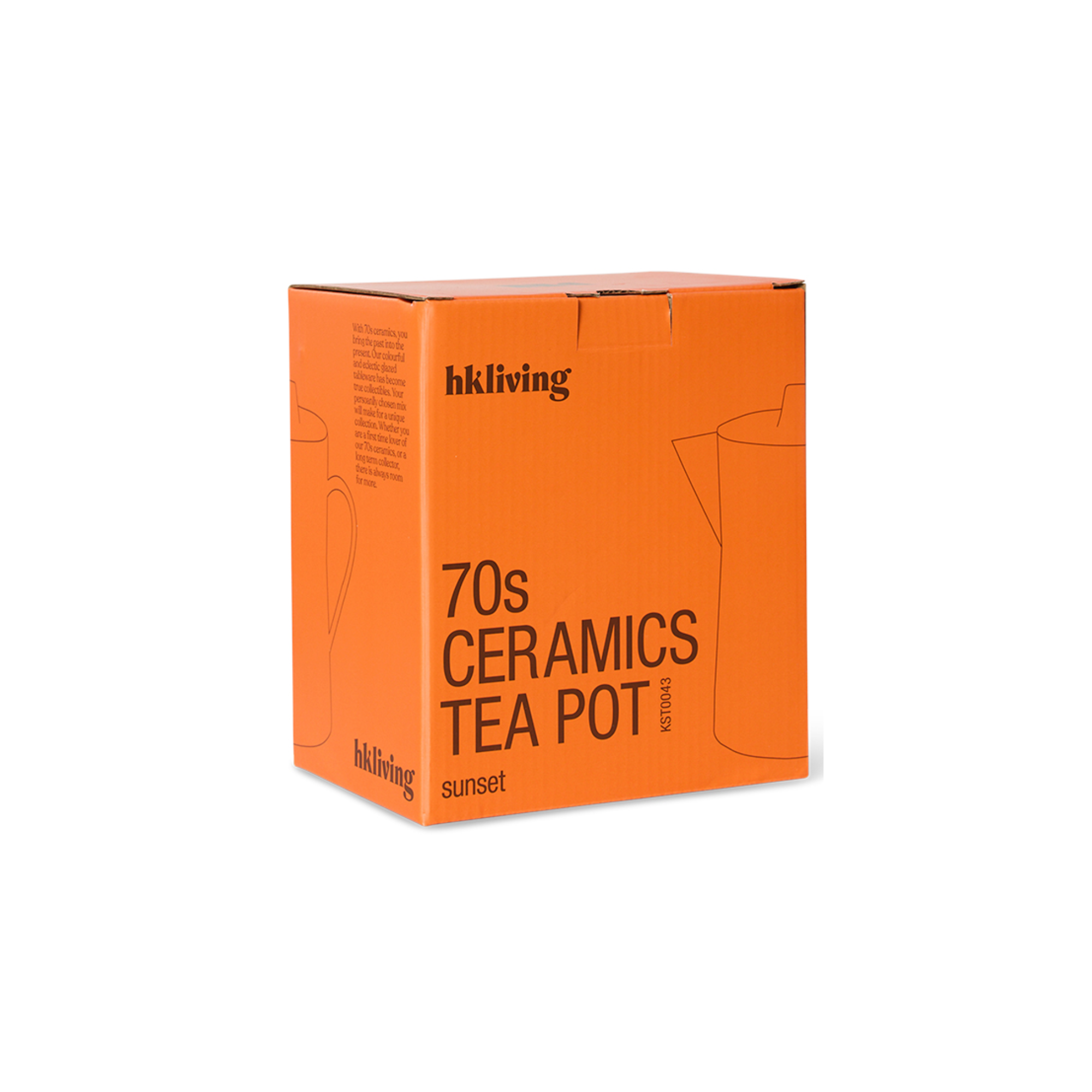 HKLIVING 70's Ceramics Tea Pot Sunset Box