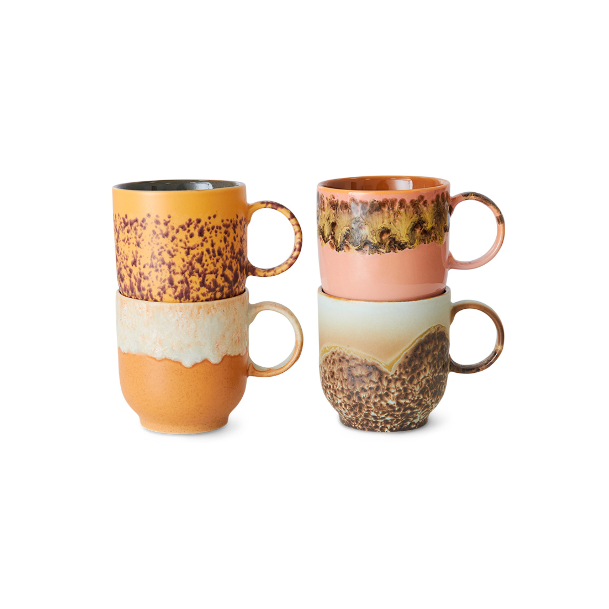 HKLIVING 70s ceramics Cafe Mugs Cape Set of 4