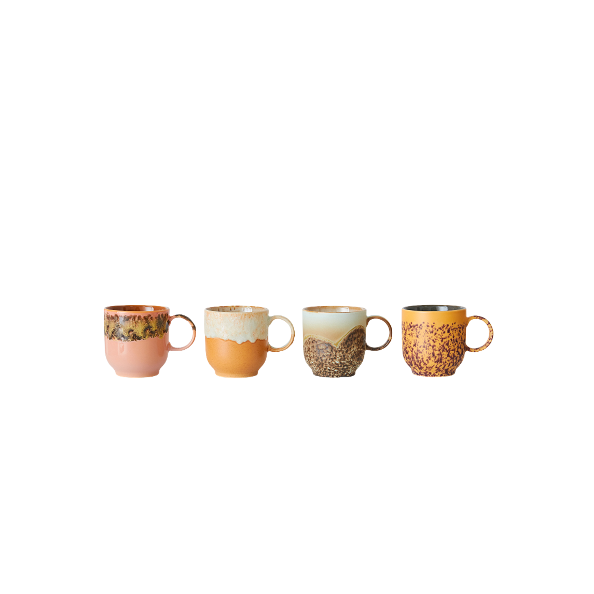 HKLIVING 70s ceramics Cafe Mugs Cape Set of 4