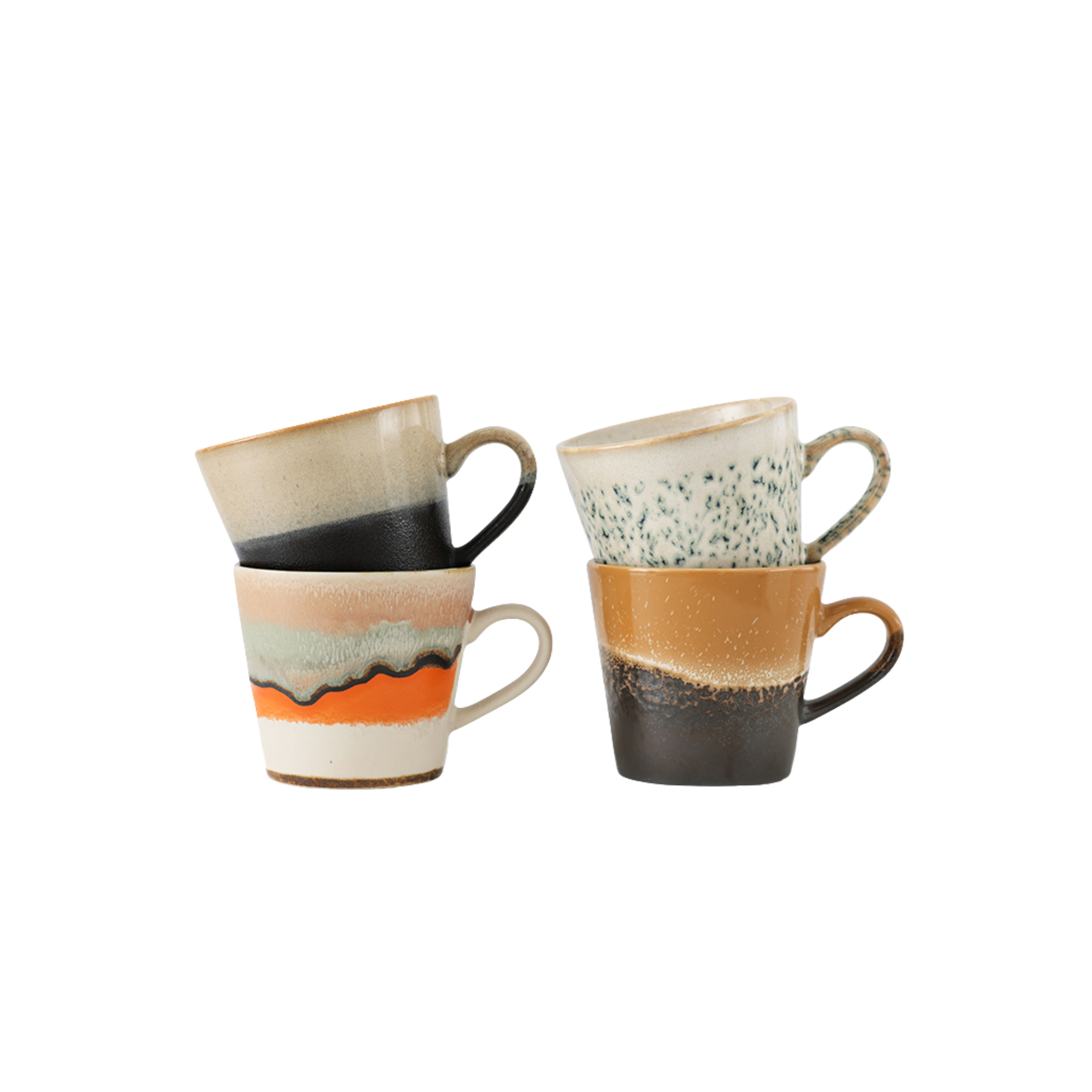 HKLIVING 70s ceramics Cappuccino Mugs Verve Set of 4