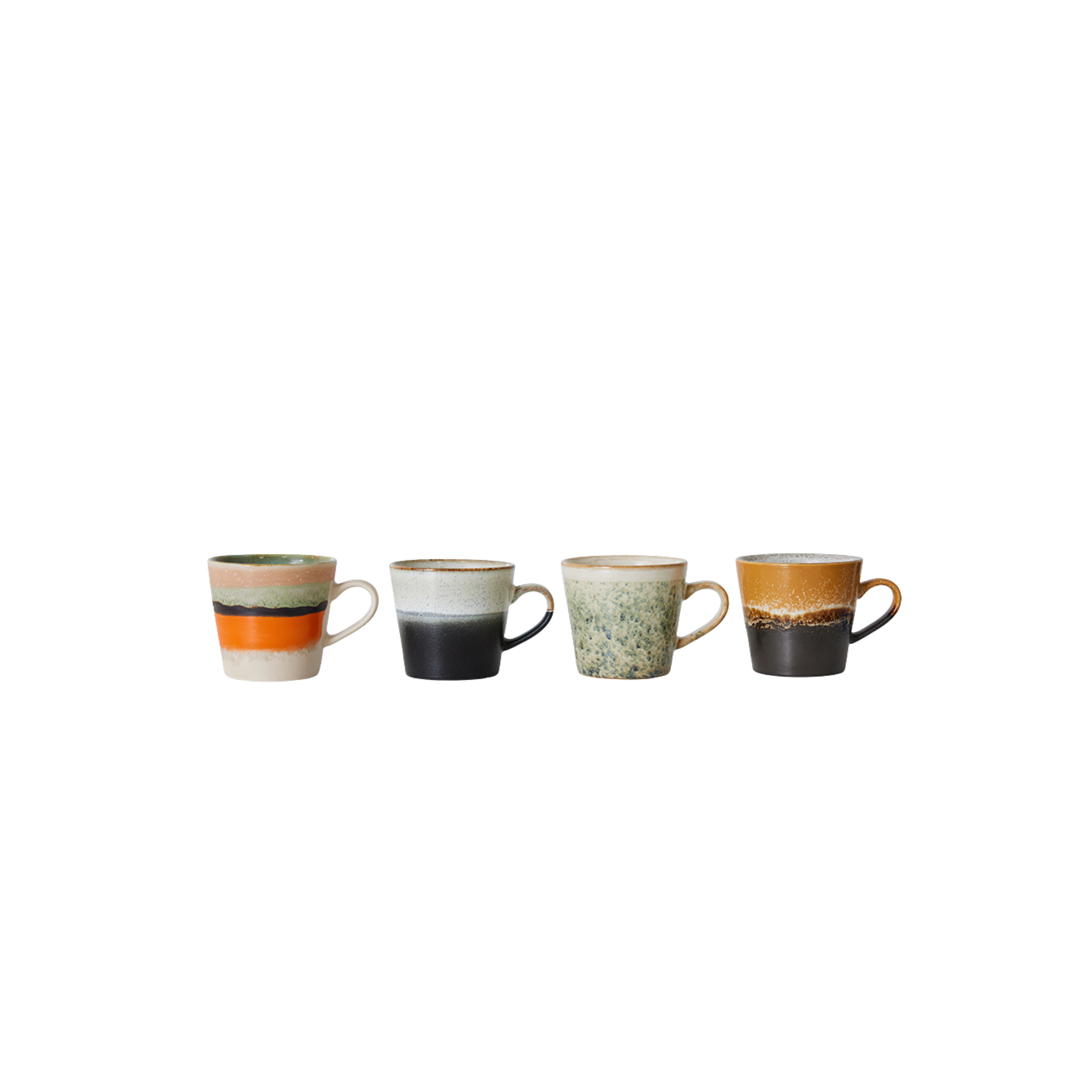 HKLIVING 70s ceramics Cappuccino Mugs Verve Set of 4