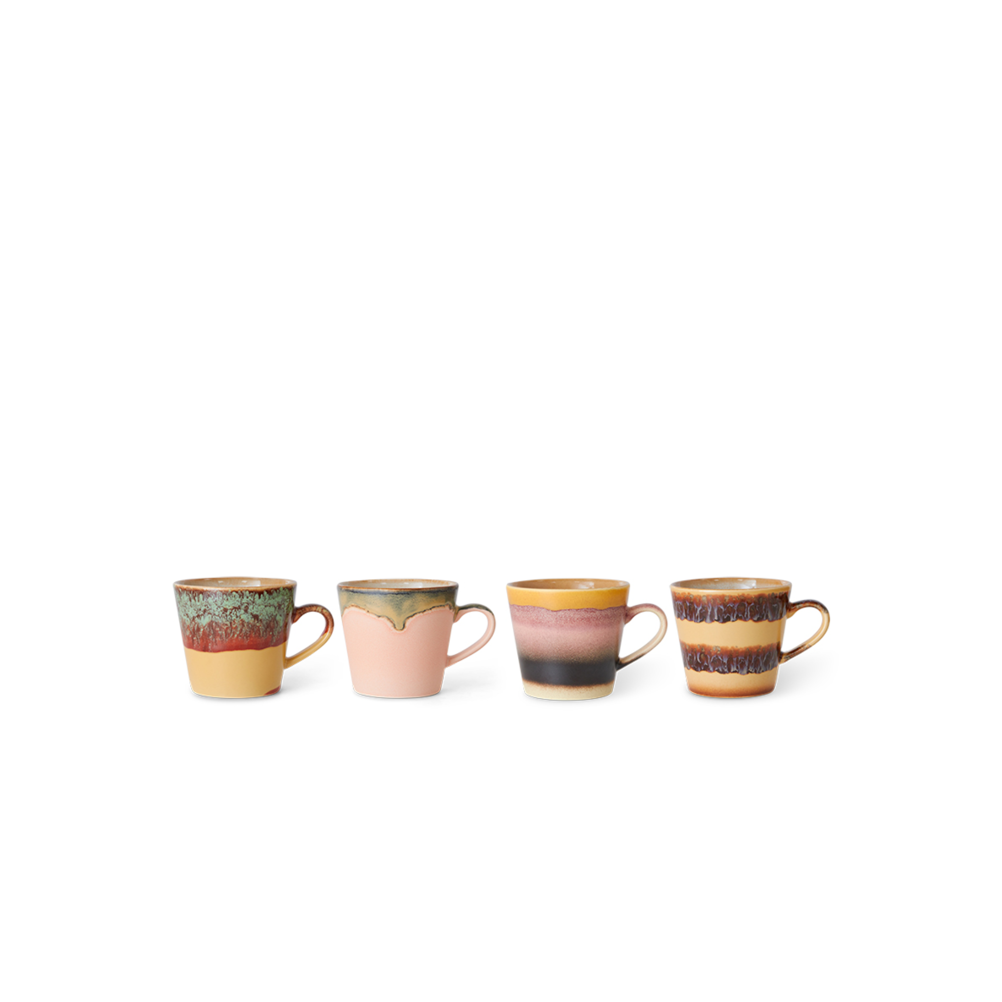 HKLIVING 70s Ceramics Cappucino Mugs Vista Set of 4