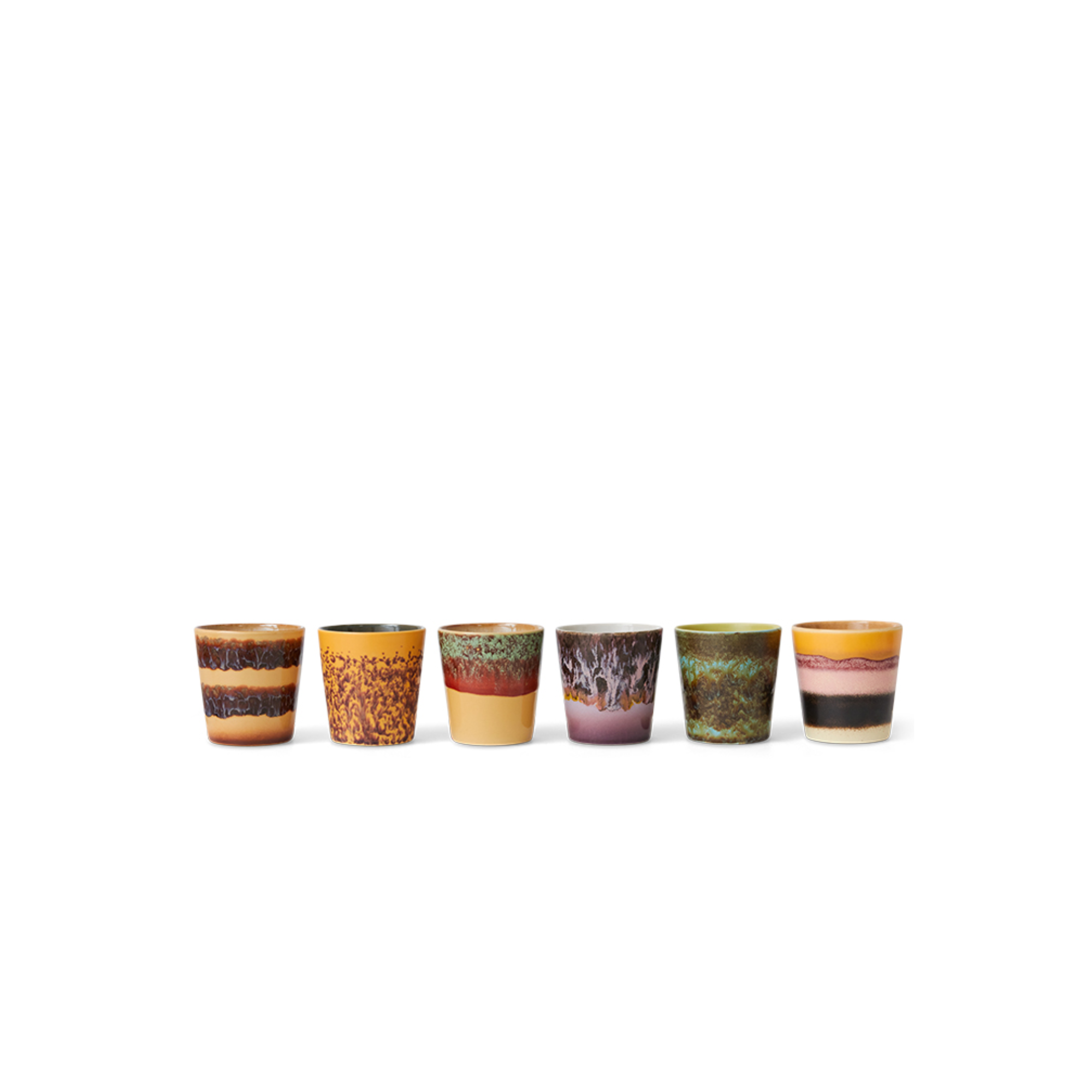HKLIVING 70s Ceramics Coffee Mugs Valley Set of 6