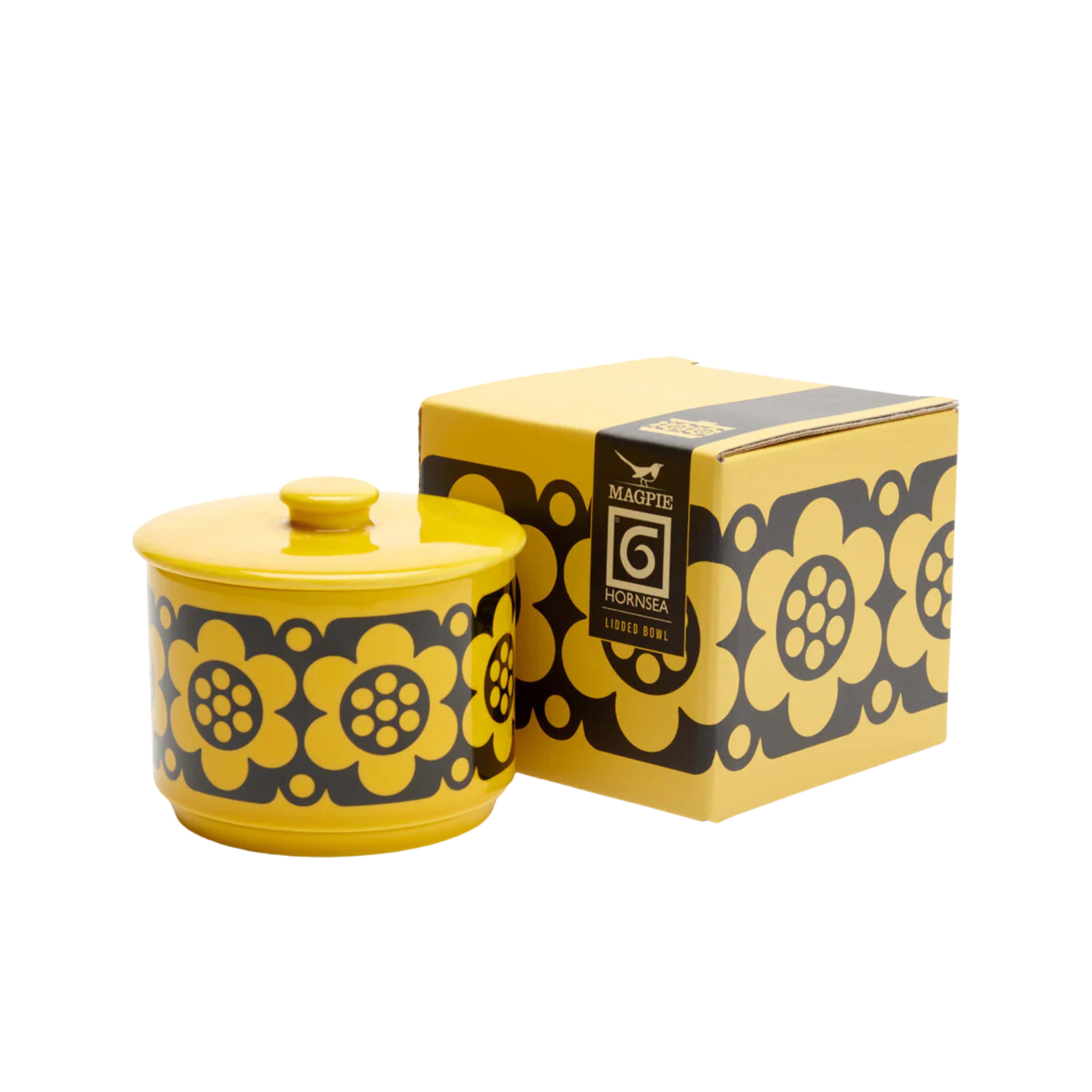 Hornsea Geo Flower Lidded Bowl Box Yellow