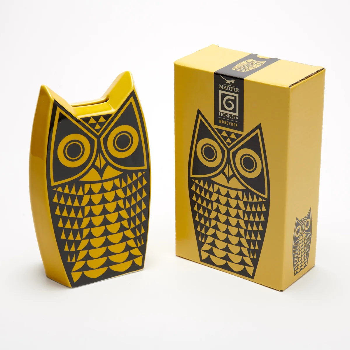 Hornsea Owl Moneybox Yellow With Box
