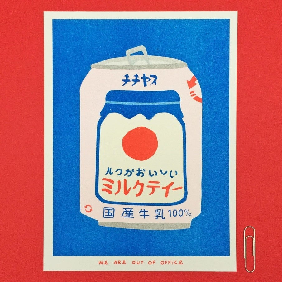Can of Japanese Milky Tea Riso Print