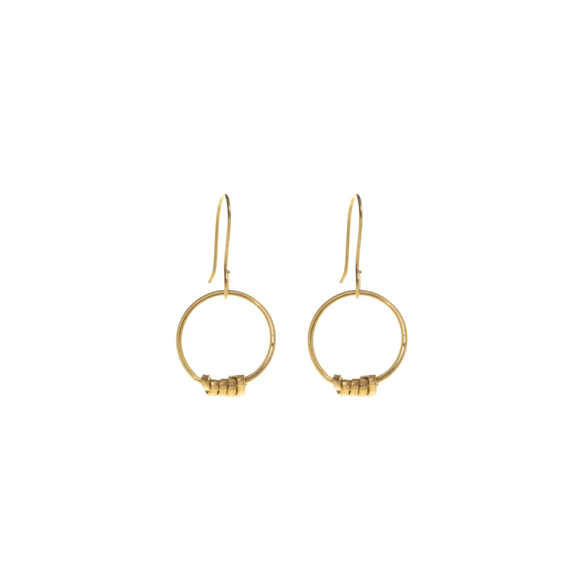 Just Trade Brass Ribbon Single Hoop Earrings