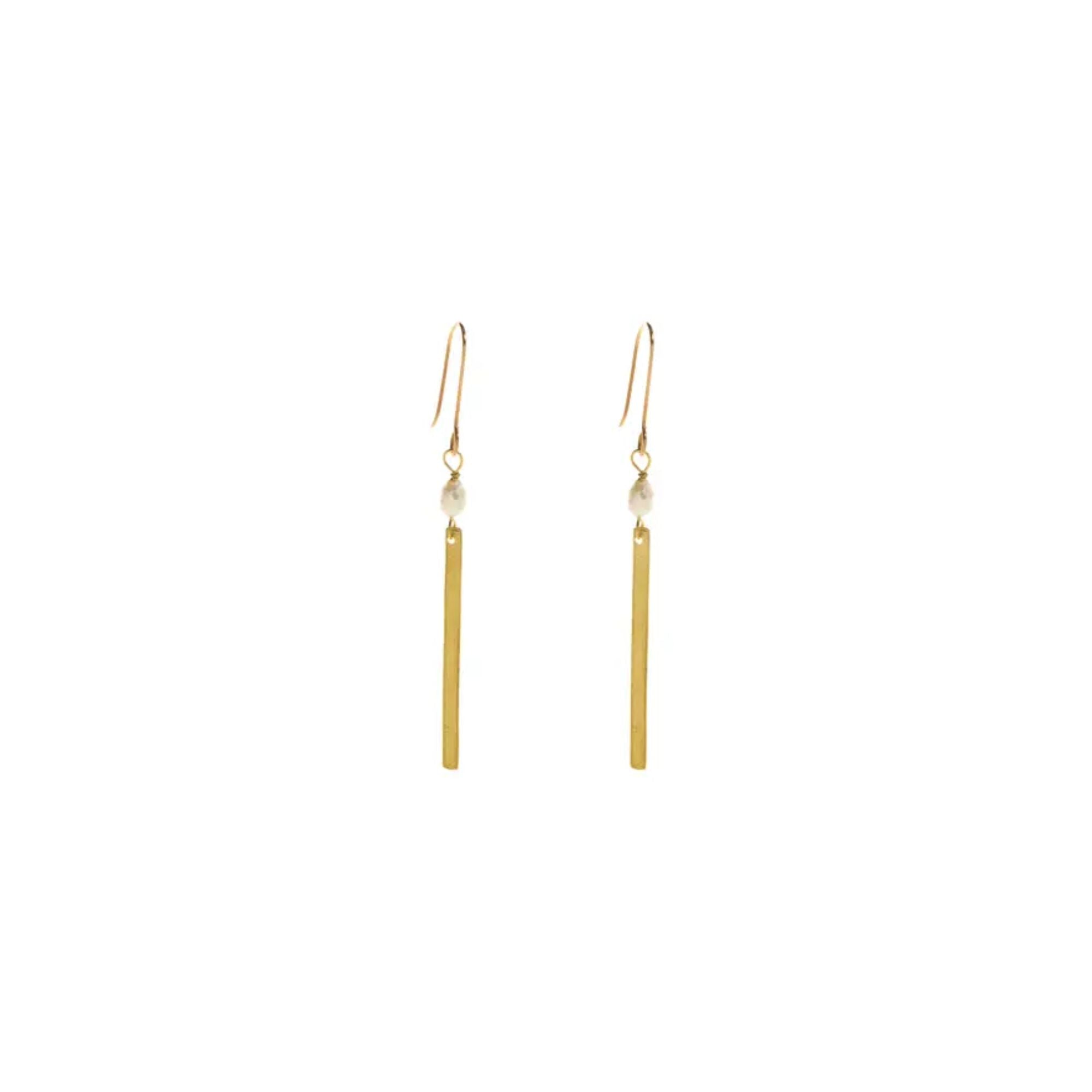 Just Trade Pearl Bar Earrings